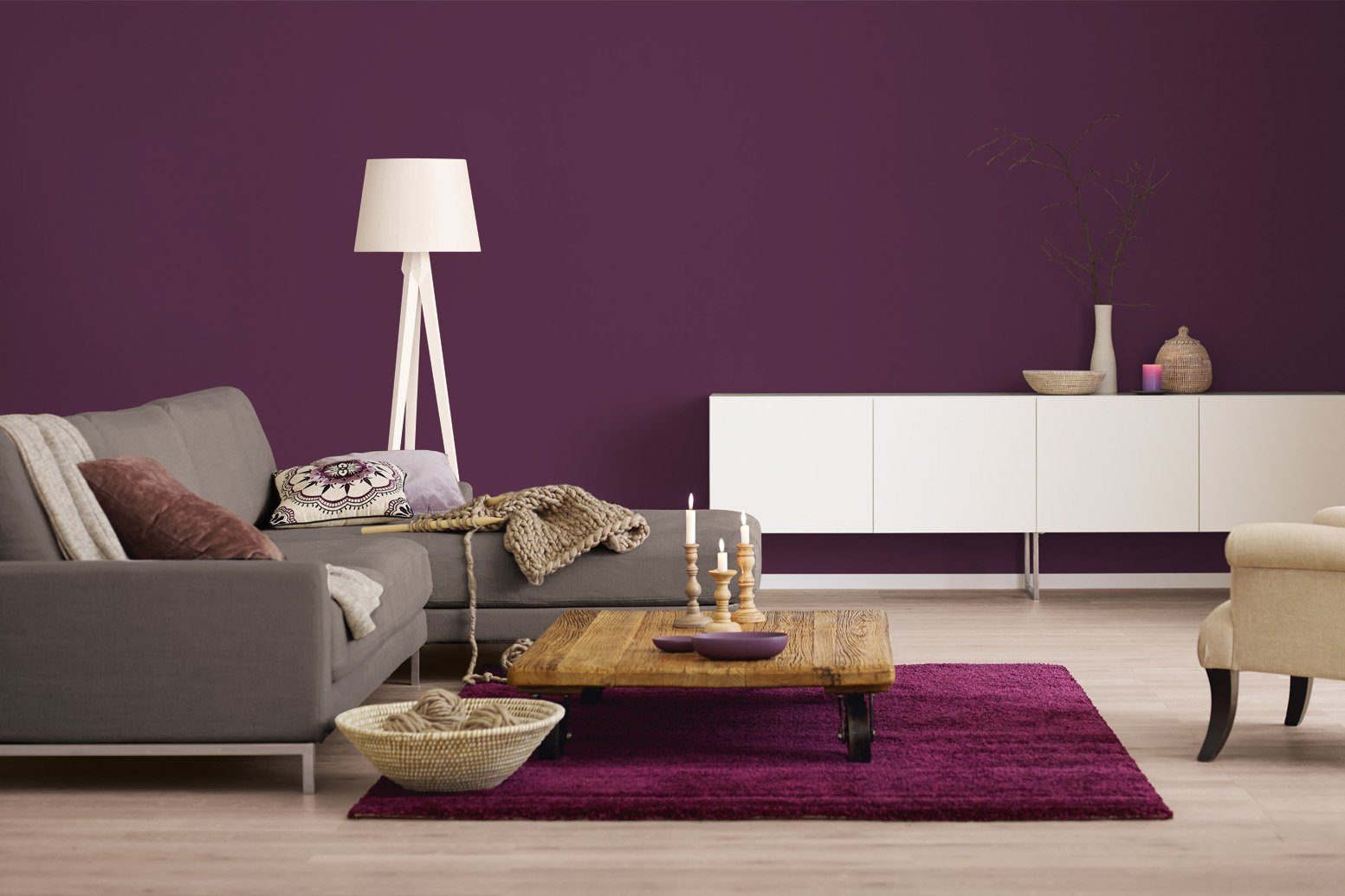 Alpina Wand- und Deckenfarbe Liter Violett, Intensives 2,5 Farbrezepte Traum, matt, Tiefer