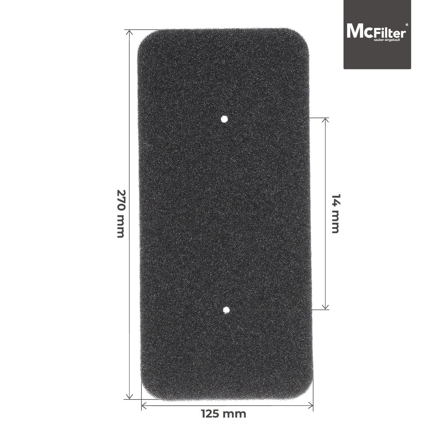 McFilter Ersatzfilter (2 Stück) Schwammfilter, Zubehör für Candy Hoover Filter 40006731, I 275 x 125 mm I Sockelfilter, Flusenfilter, abwaschbar
