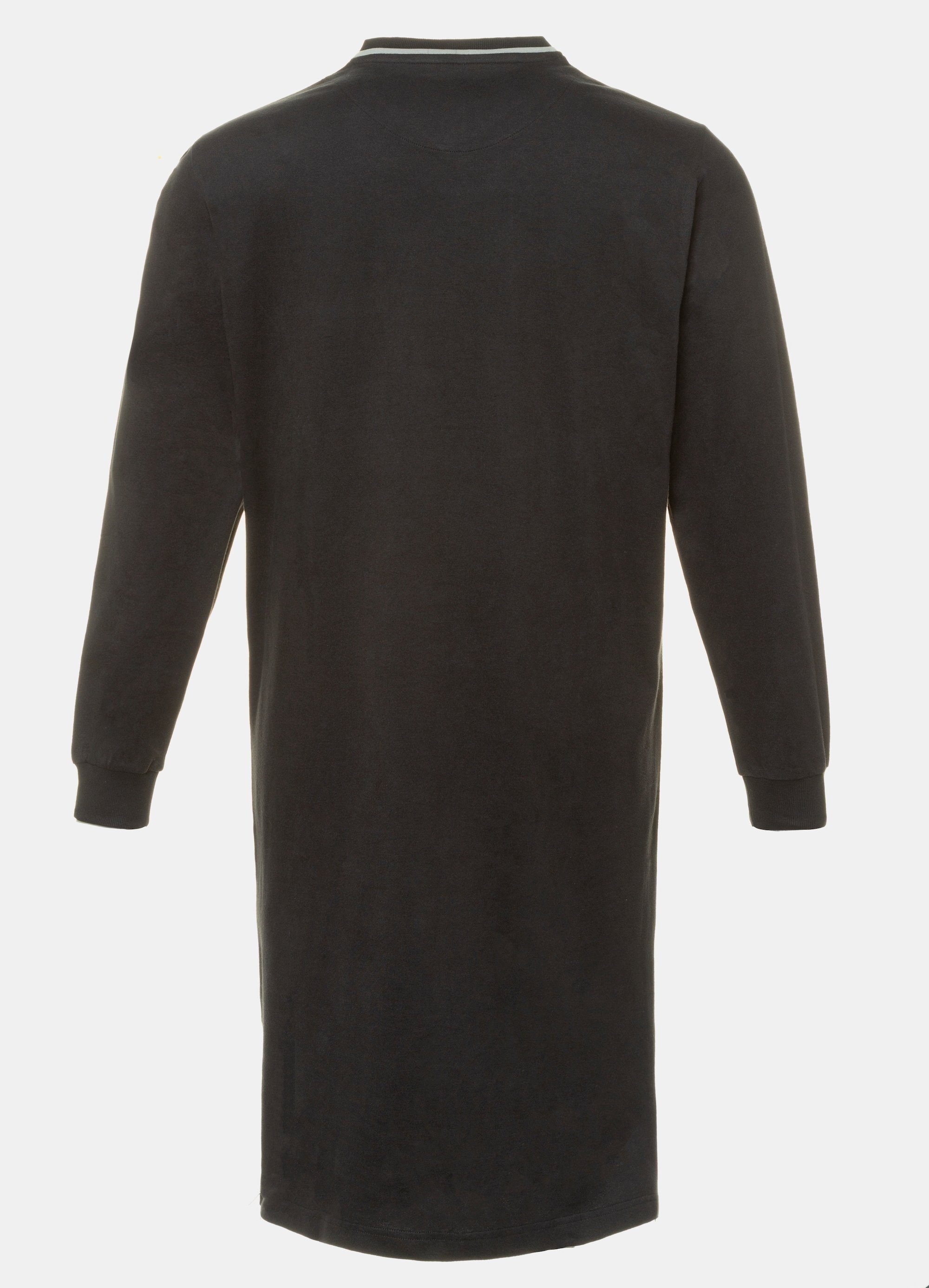 JP1880 Schlafanzug Nachthemd Homewear uni Gr bis schwarz Langarm 8XL