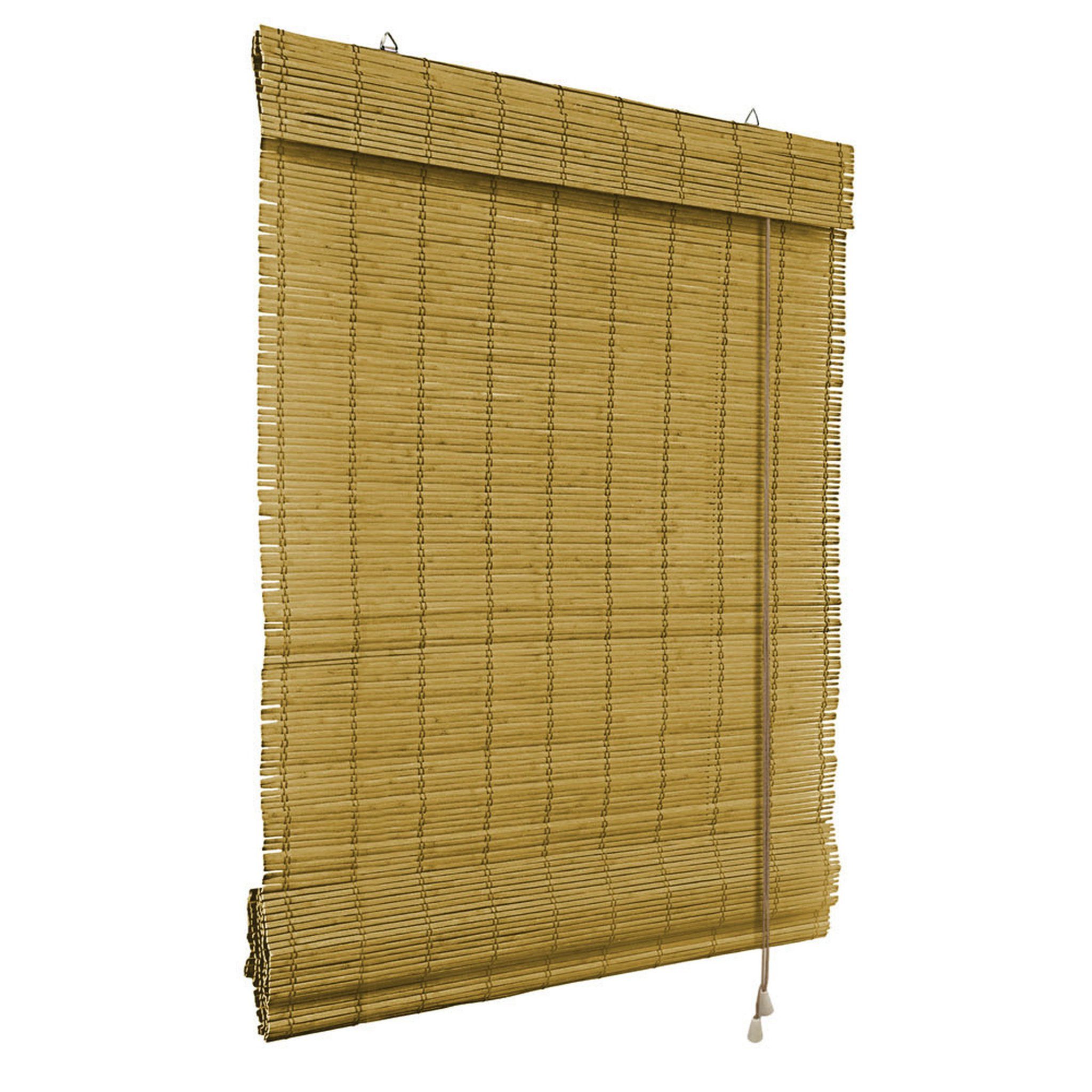 Victoria M. Raffrollo Bambus-Raffrollo, 70 x 130 cm, braun, mit Hakenaufhängung, ohne Bohren, freihängend, zum Schrauben, Bambus