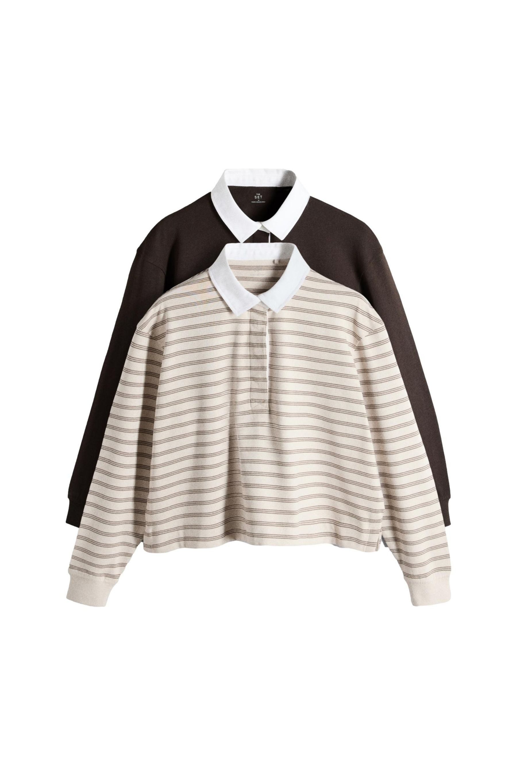 The Set Rugbyshirt The Set Sweatshirts mit Rugbykragen, 2er-Pack (2-tlg)