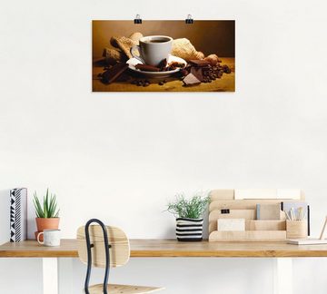 Artland Wandbild Kaffeetasse Zimtstange Nüsse Schokolade, Getränke (1 St), als Leinwandbild, Poster, Wandaufkleber in verschied. Größen