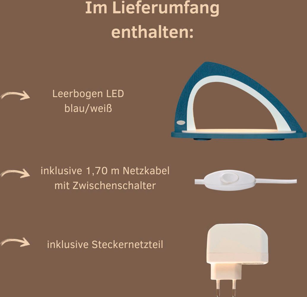 Weigla LED Schwibbogen Weihnachtsdeko, Made in Germany (1-tlg), Leerbogen zum Selbstbestücken, asymmetrisch