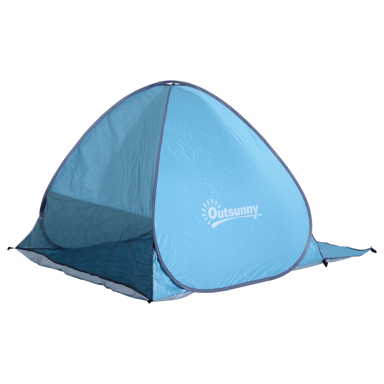 AIMAX Strandmuschel Strandzelt Pop-up 200x150 cm leicht & schnellaufbau blau
