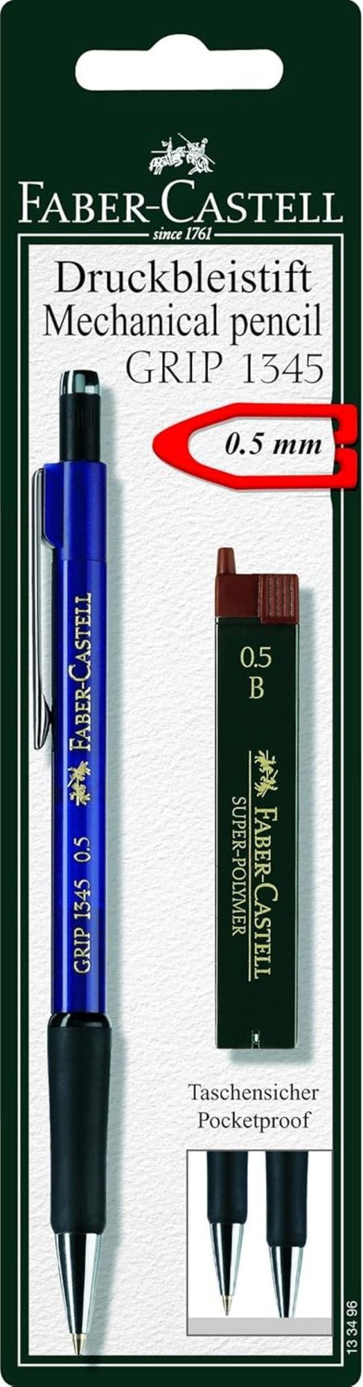 Faber-Castell Spiel Faber-Castell Druckbleistift 1318 mit bruchfester Mine 0,5 mm B inkl.