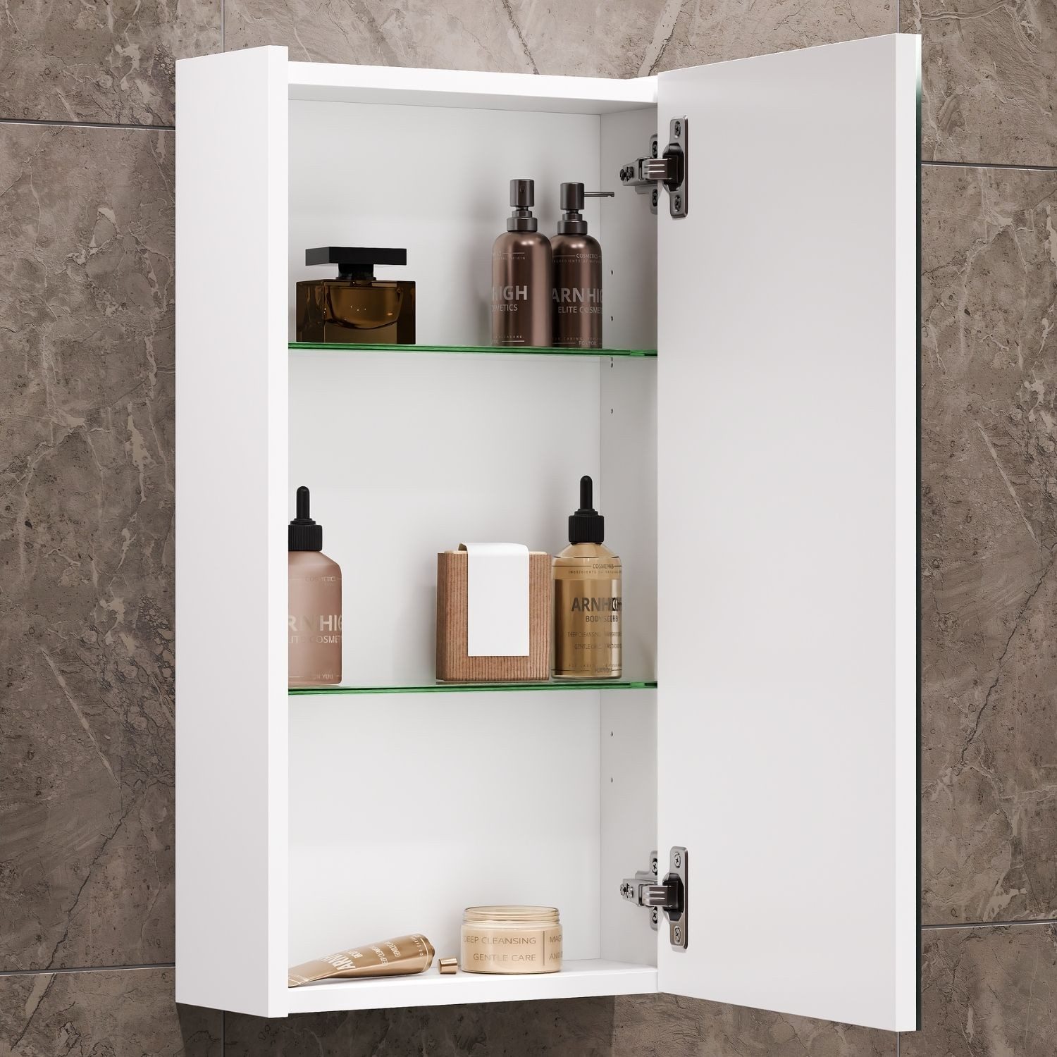 Planetmöbel Badezimmerspiegelschrank Spiegelschrank Wega Matt 40cm (Badezimmer Spiegelschrank, Spiegelschrank Bad) Badezimmerschrank mit Spiegel