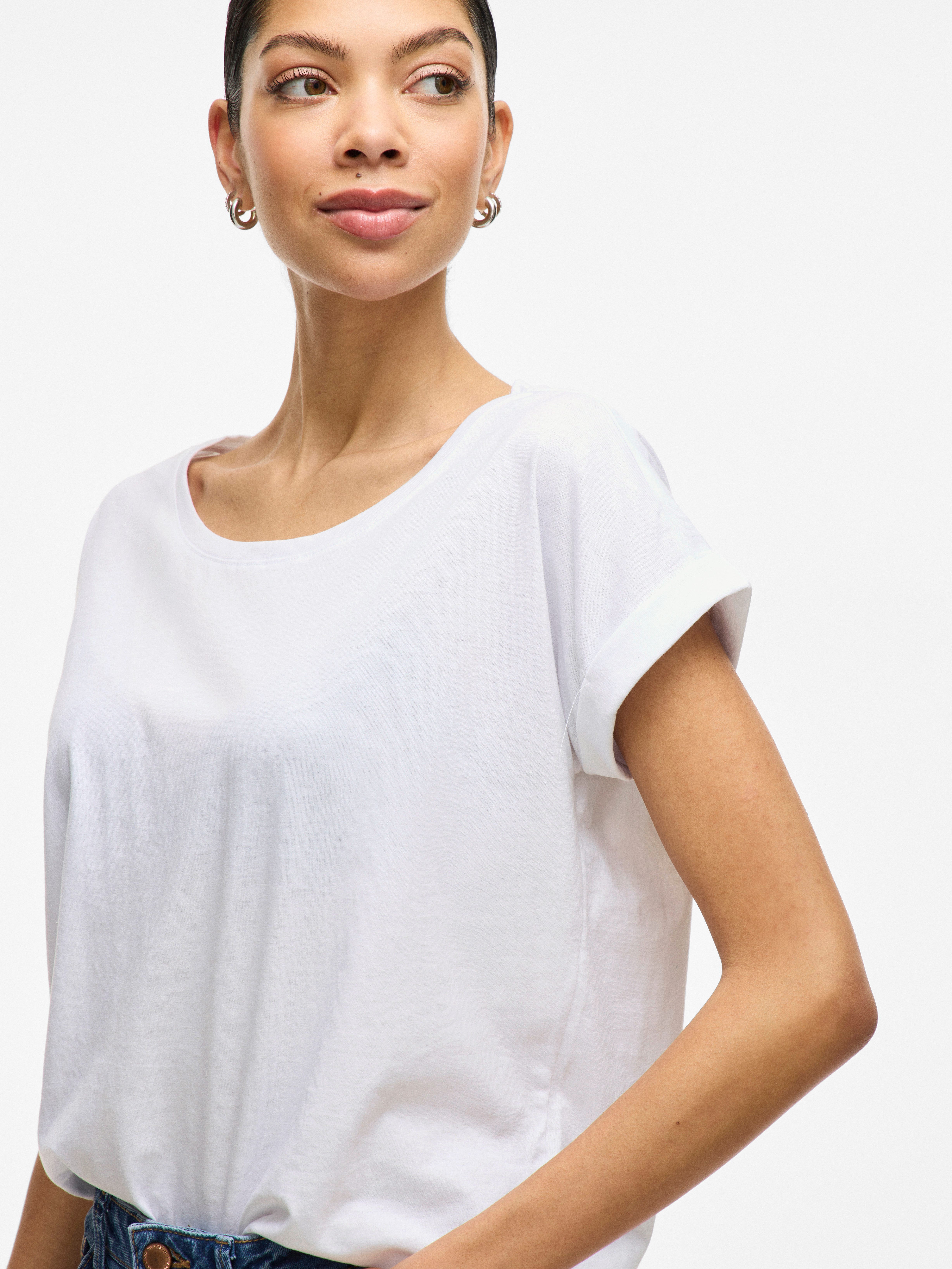 Vila Rundhalsshirt VIDREAMERS NEW PURE T-SHIRT/SU-NOOS Baumwollmischung, regular fit