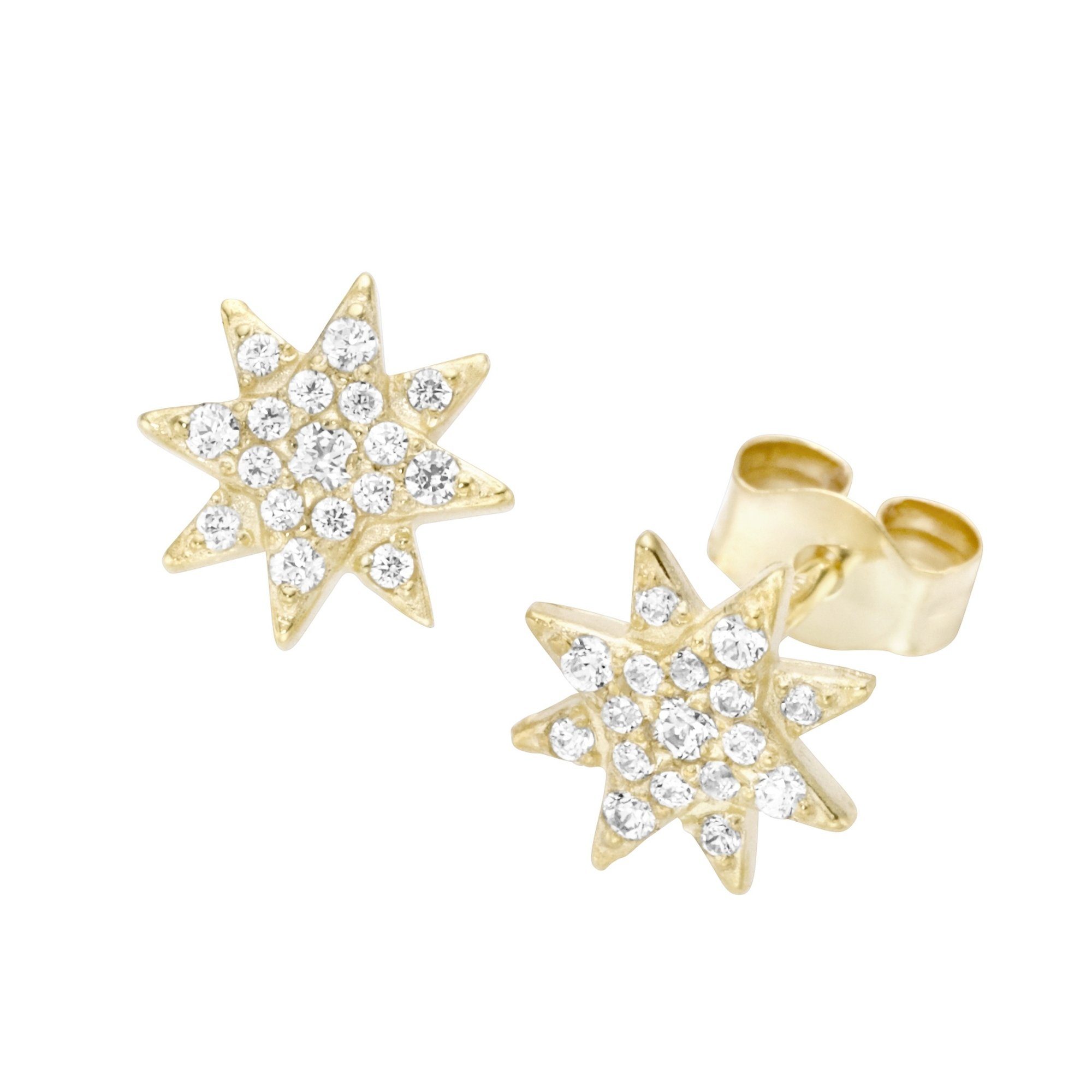 Luigi Merano Paar Ohrstecker Stern mit Zirkonia, Gold 375 günstig online kaufen