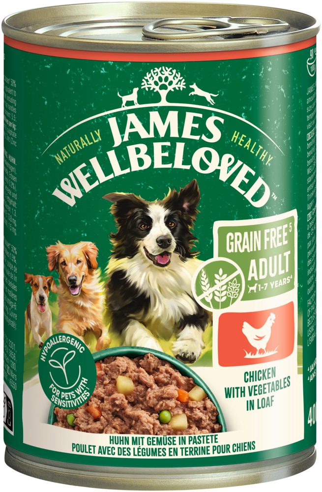 James Wellbeloved JAMES WELLBELOVED™ Hund Dose Getreidefrei Huhn Pastete 6 x 400g, Nassfutter für: Hunde