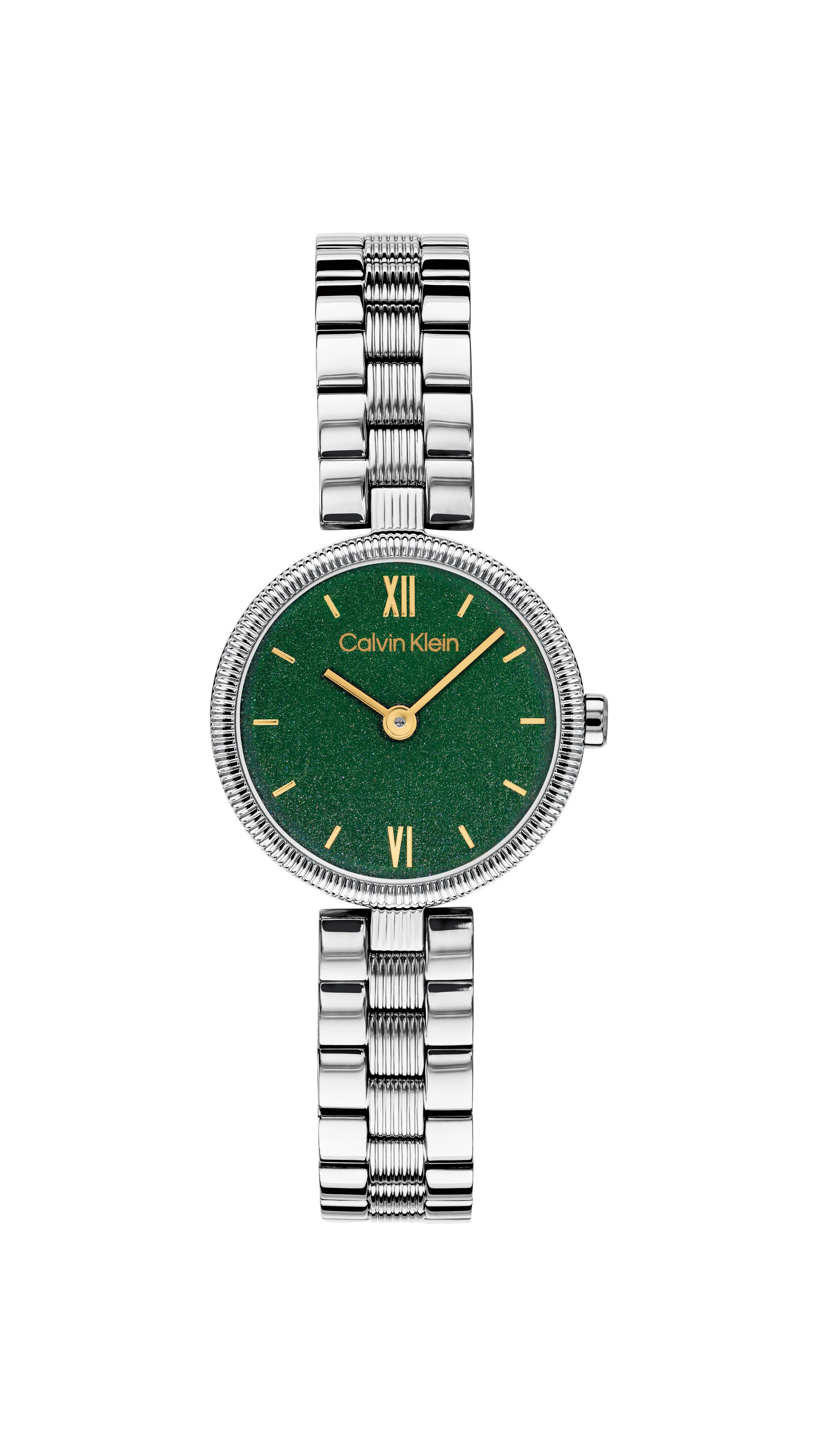 Calvin Klein Quarzuhr GLEAM 25100224, Armbanduhr, Damenuhr, Edelstahlarmband, analog