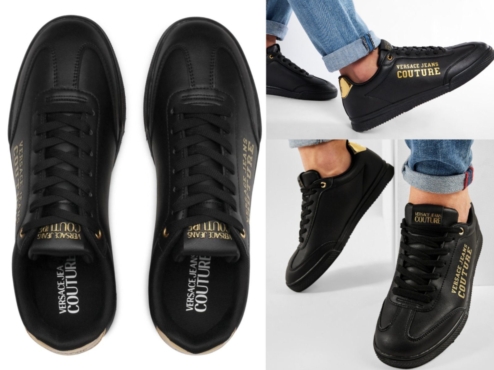 Versace VERSACE JEANS COUTURE Gold Logo Trainers Low-Top Кроссовкиs Schuhe Shoe Кроссовки