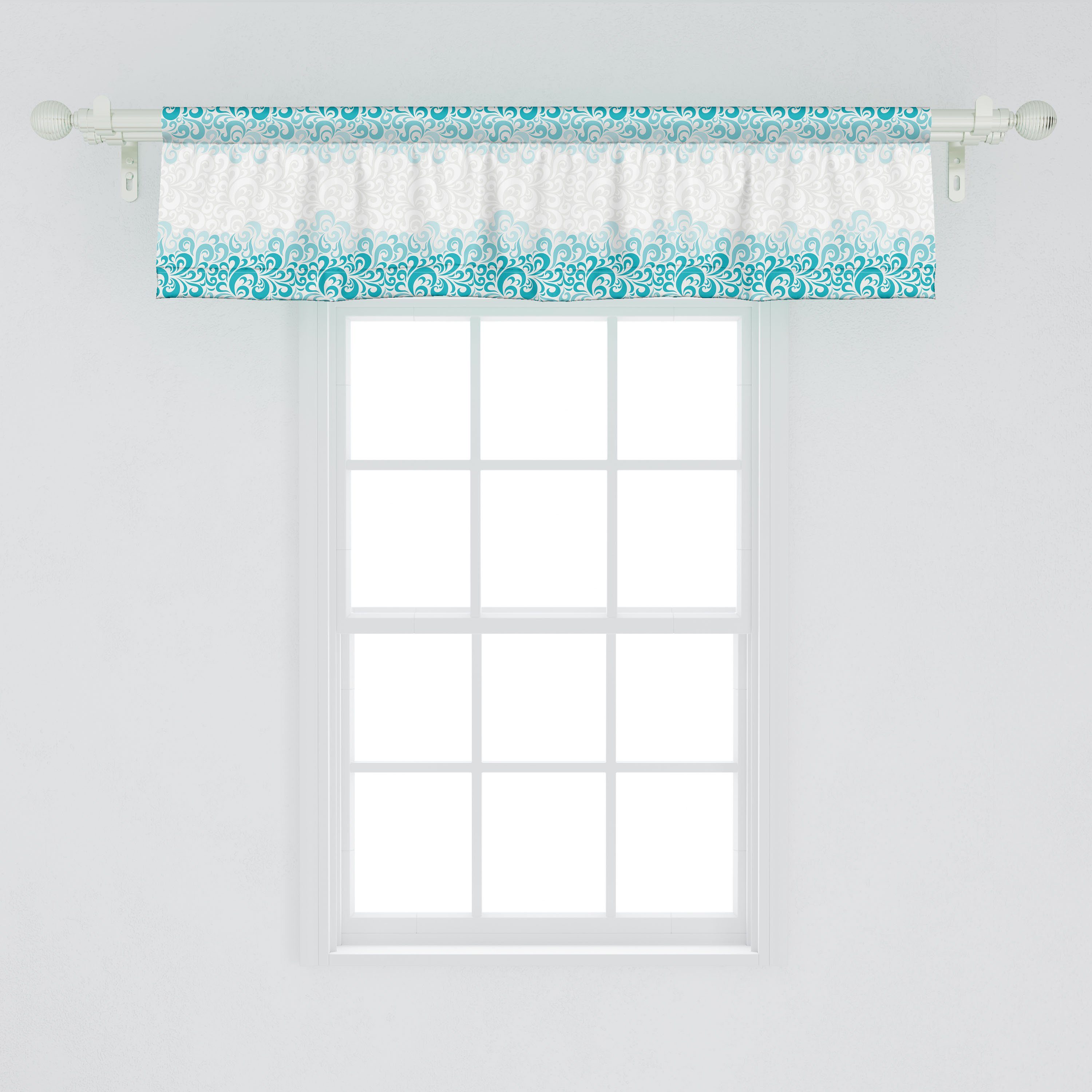 Scheibengardine Vorhang Volant für Küche Stangentasche, klassischer Abakuhaus, Microfaser, Entwurf Schlafzimmer Dekor Abstrakt Floral mit