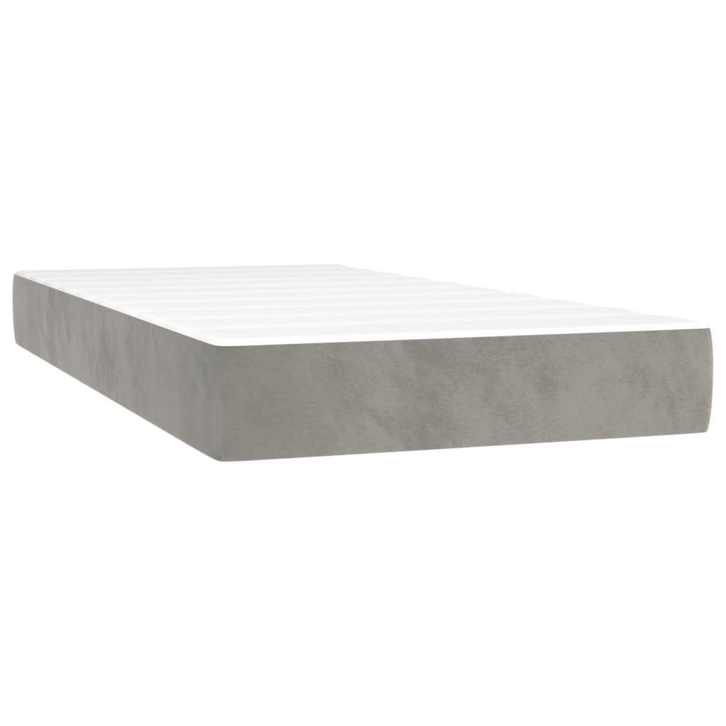 Boxspringmatratze Taschenfederkernmatratze Mittel Hellgrau 80x200x20 cm Samt, vidaXL, 20 cm hoch
