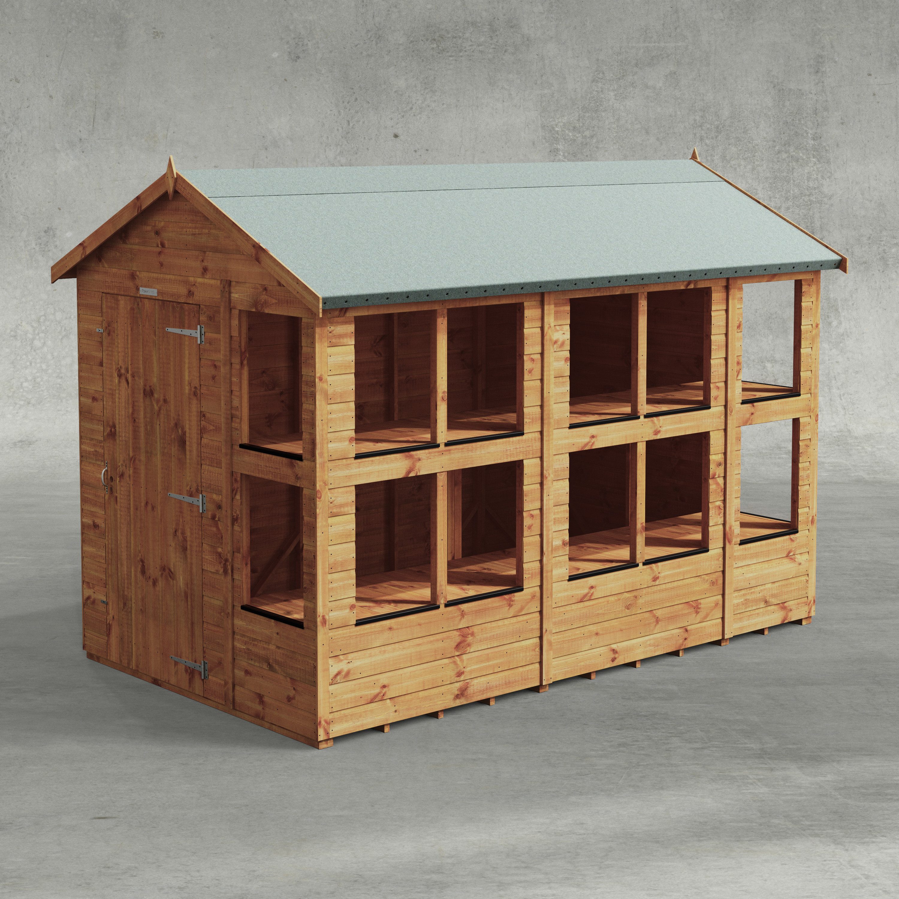 Gartenhaus Holz-Gewächshaus mit Satteldach aus Nut- und Feder Vollholz