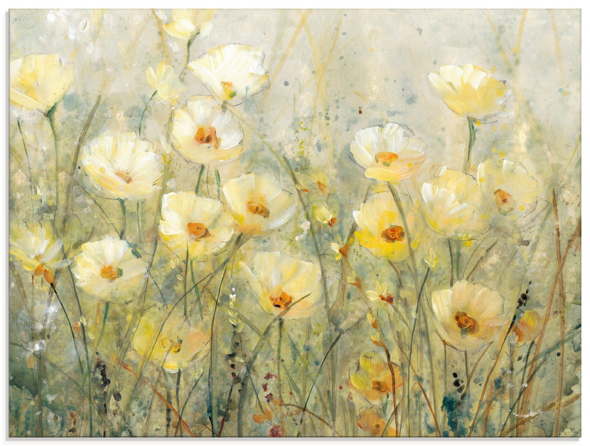 Artland Glasbild in verschiedenen I, St), voller in Sommer Größen Blüte Blumenwiese (1