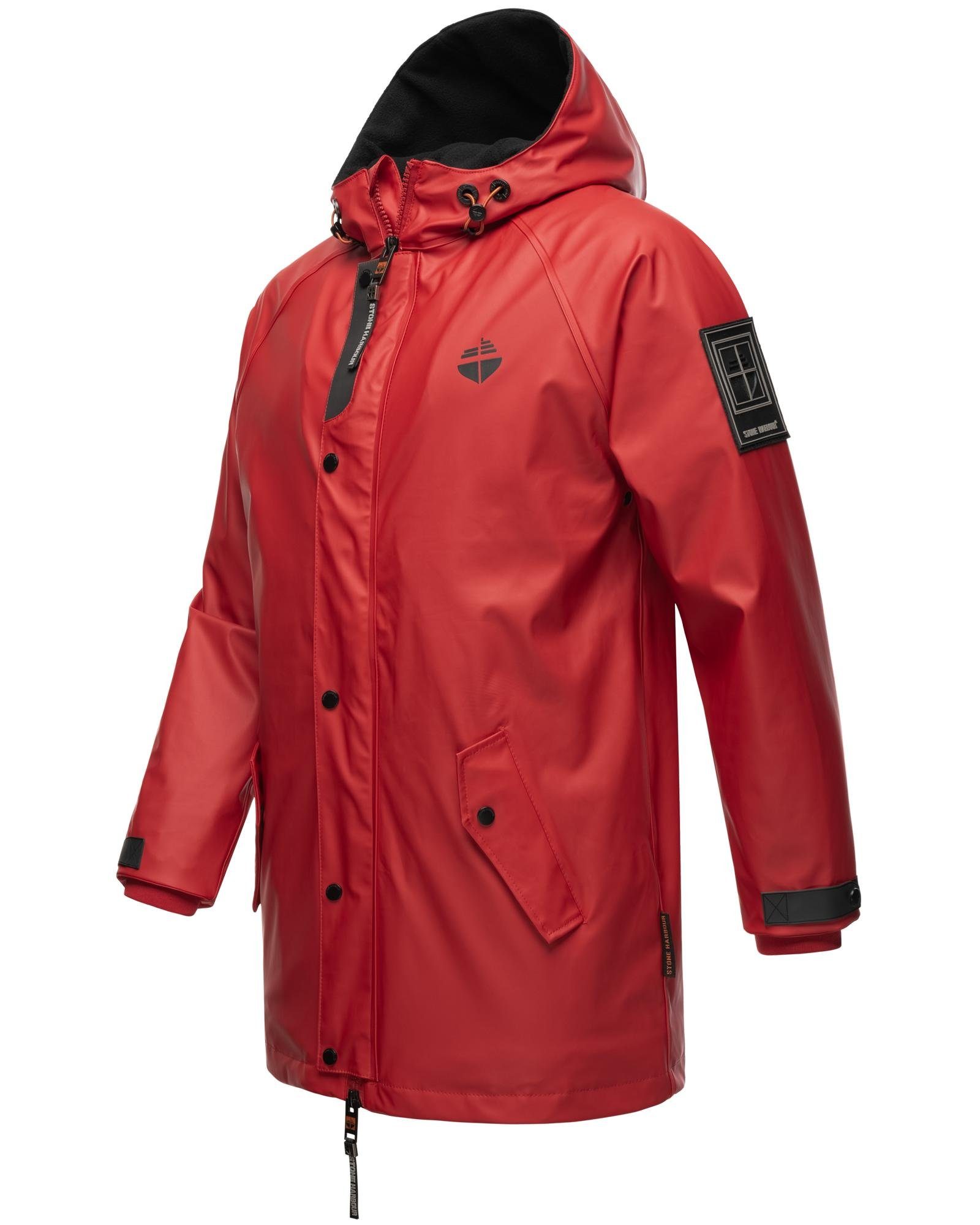 Stone Harbour Regenjacke Rihaa Gummierter Regenparka mit Fleece-Innenfutter