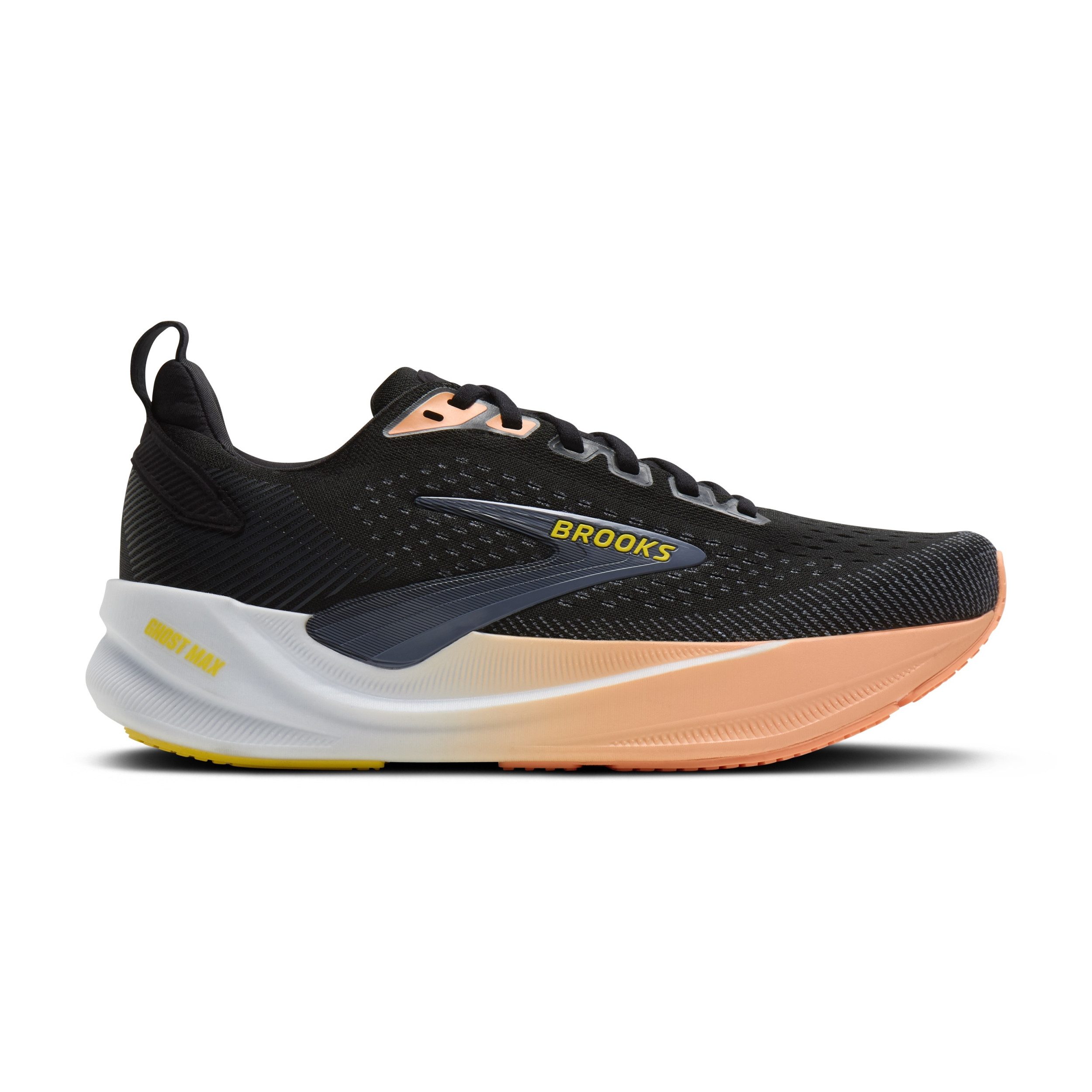 Brooks Ghost Max 4 BLACK/FOLKSTONE/CYBER PEACH Laufschuh