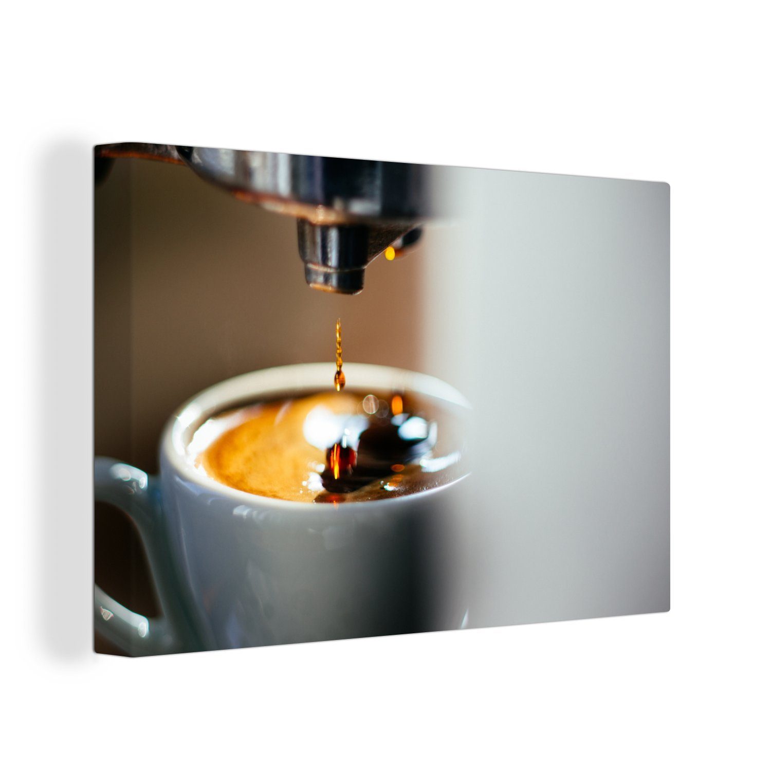 Wandbild Leinwandbilder, Kaffee 30x20 (1 wird Wanddeko, OneMillionCanvasses® Frischer cm Aufhängefertig, Leinwandbild St), gebrüht,