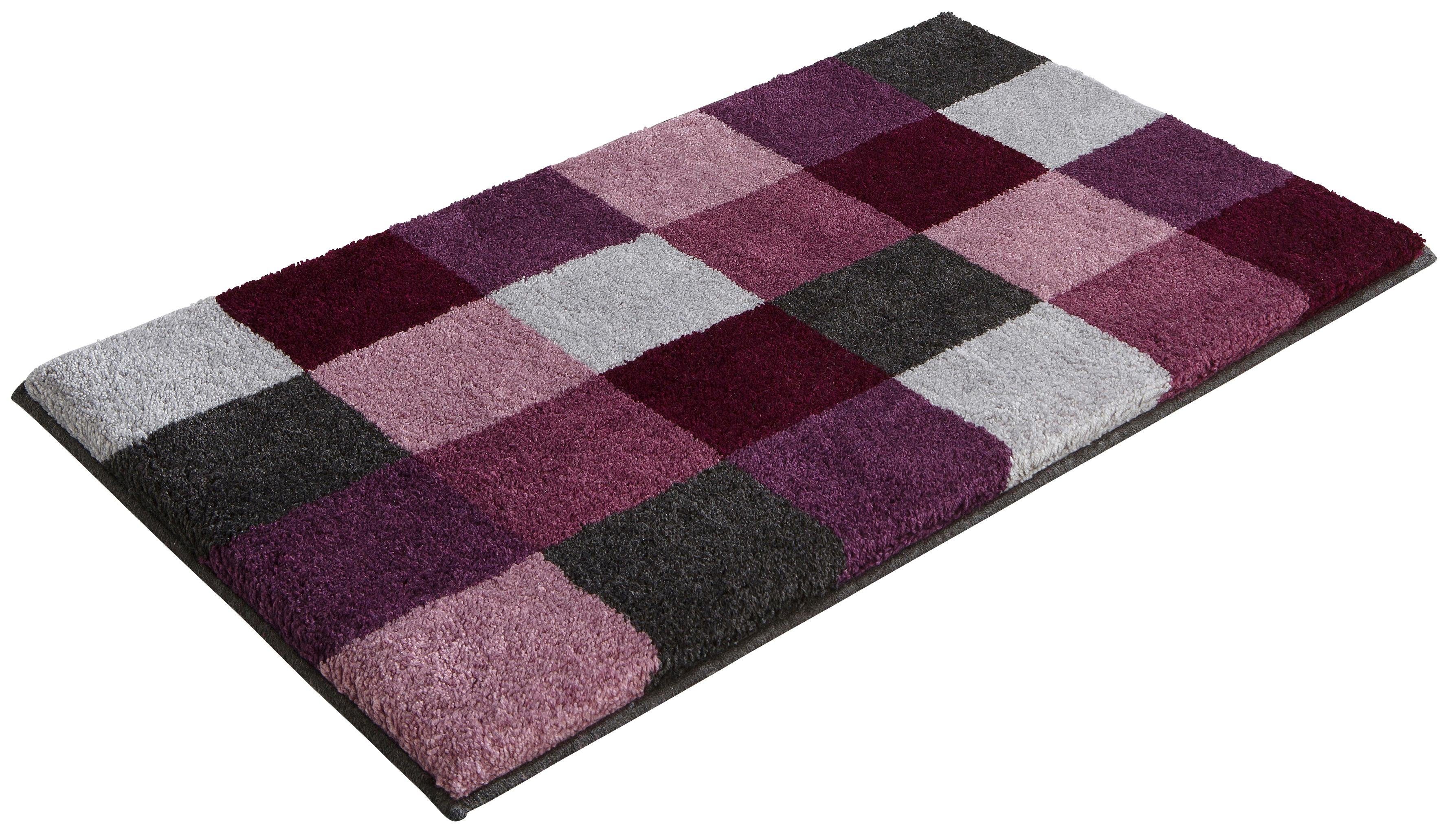 Grund Badematte Mosaik, Badvorleger, Badezimmer Teppich, sehr weich, Höhe 20 mm, rutschhemmend beschichtet, fußbodenheizungsgeeignet, Kunstfaser, rechteckig, angenehm weich, auch als 3 teiliges Set erhältlich, Made in Europe