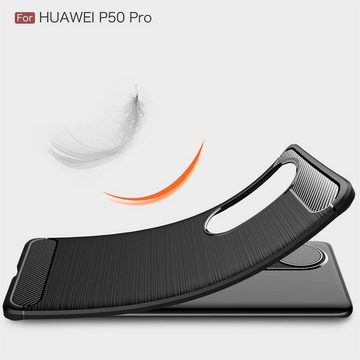 König Design Handyhülle Huawei P50 Pro, Huawei P50 Pro Handyhülle Backcover Grau