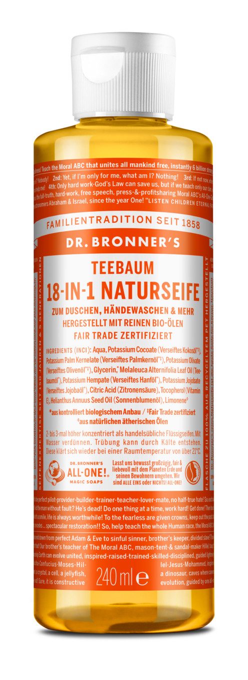 Dr. Bronners Flüssigseife Dr. Bronner's Flüssigseife Teebaum 240 ml, 18-1