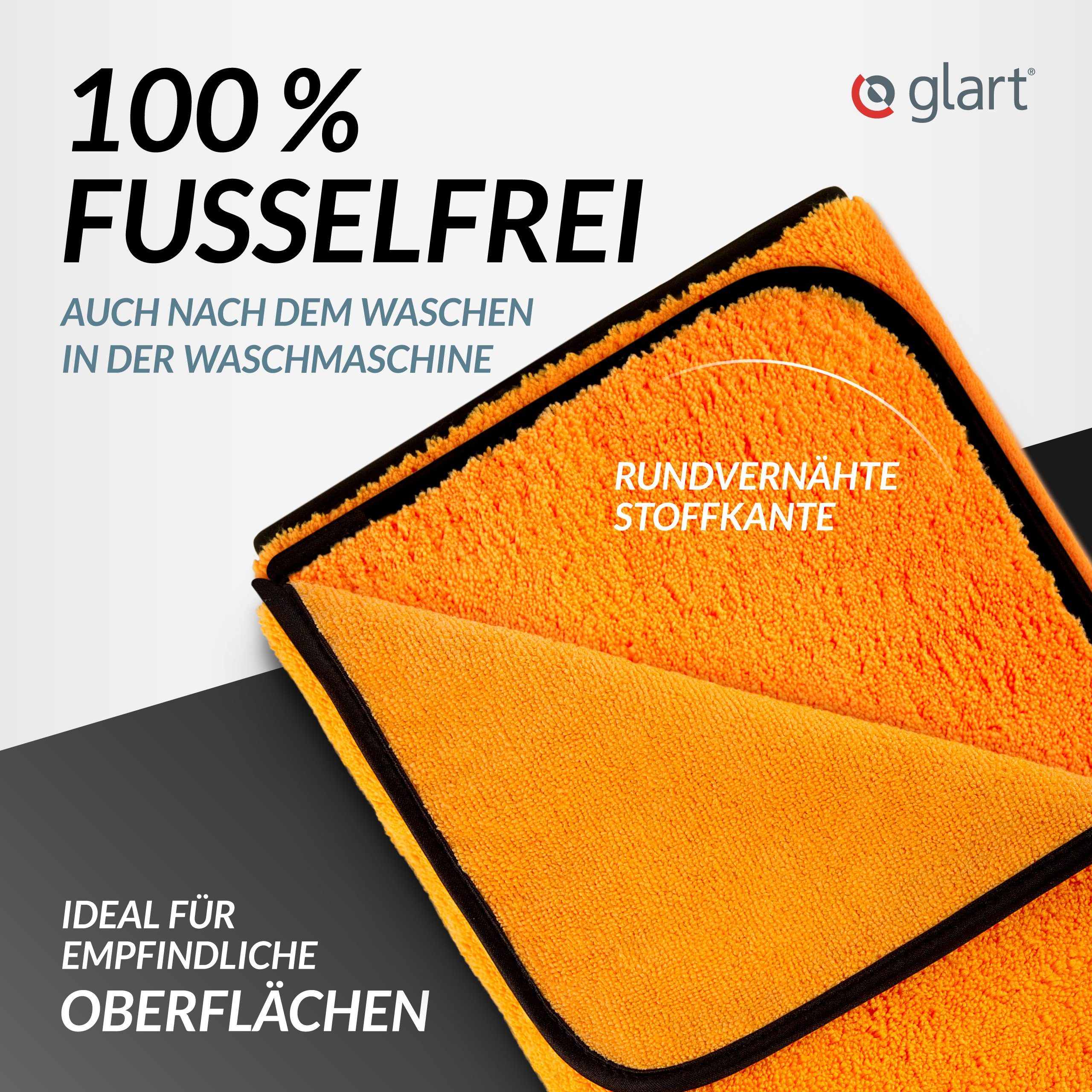 Glart 44WG Auto Trockentuch XXL Microfasertuch Autopflege Poliertuch 60x90cm Mikrofasertuch (70% Polyester, 30% Polyamid, 60x90 cm) – Bild 4 von 5