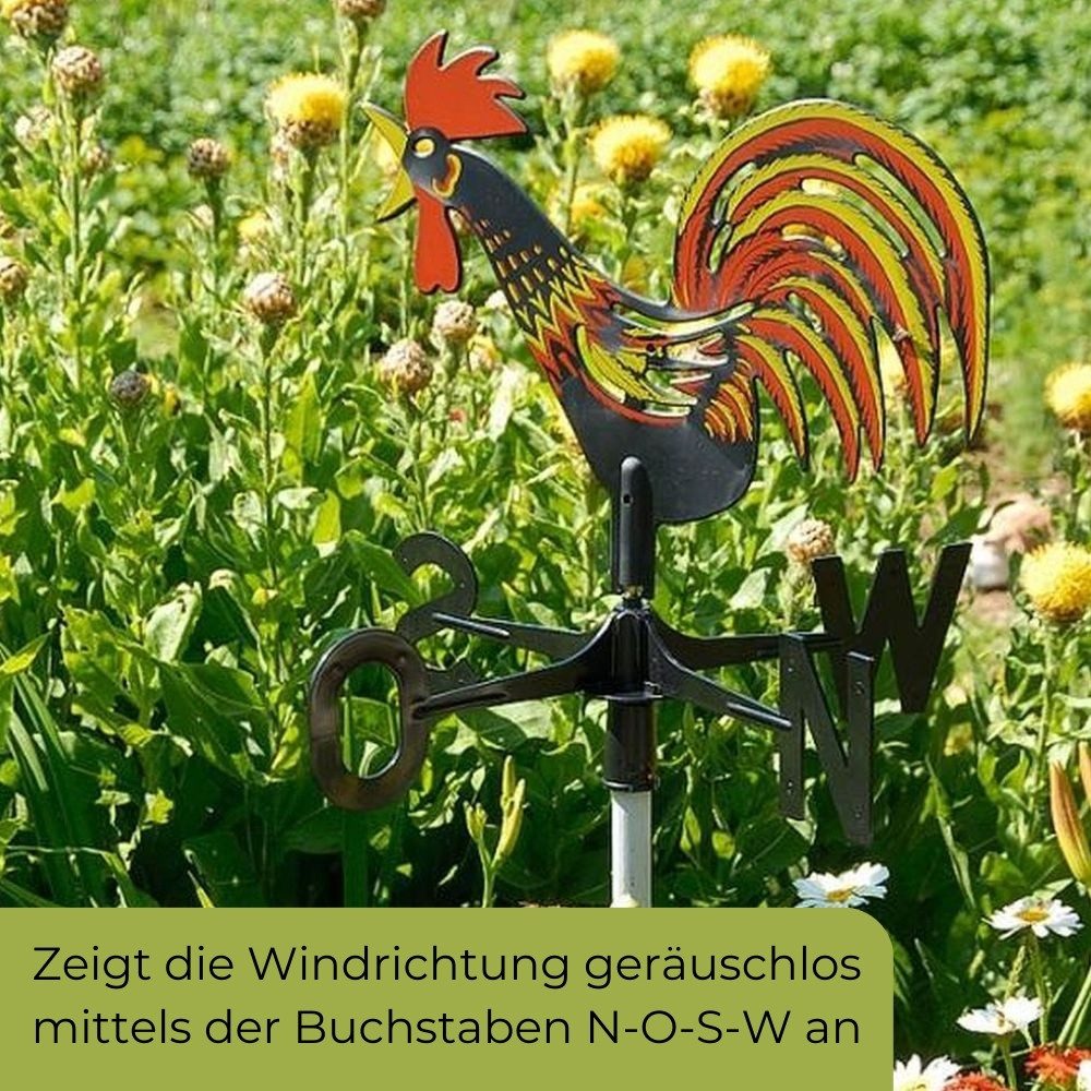 GarPet Wetterfahne Wetterhahn für Garten Wetterfahne aus Kunststoff Bunt Windanzeiger