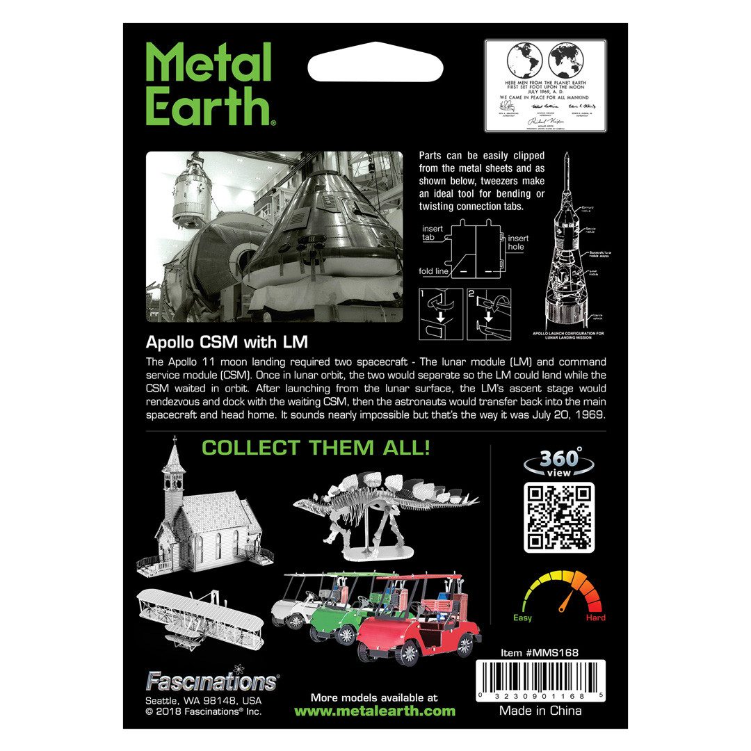 Invento Puzzle Metal Earth, Apollo CSM + LM - 3D Metall Puzzle, Puzzleteile