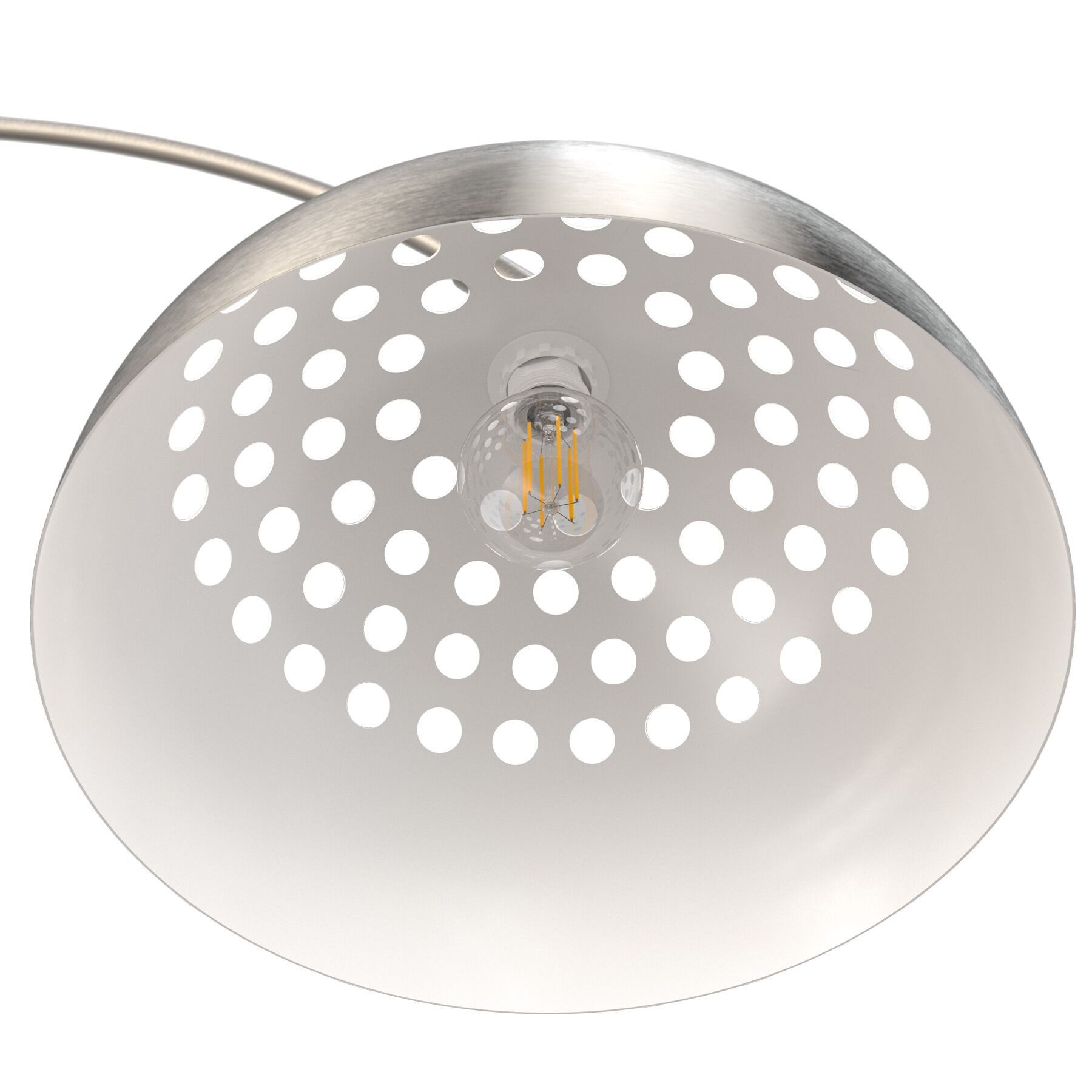 tectake Stehlampe Bogenleuchte aus beschichtetem Stahl, höhenverstellbar 187 - 206 cm, LED, 60 W, Fußschalter, massiver Standfuß mit Bodenschoner