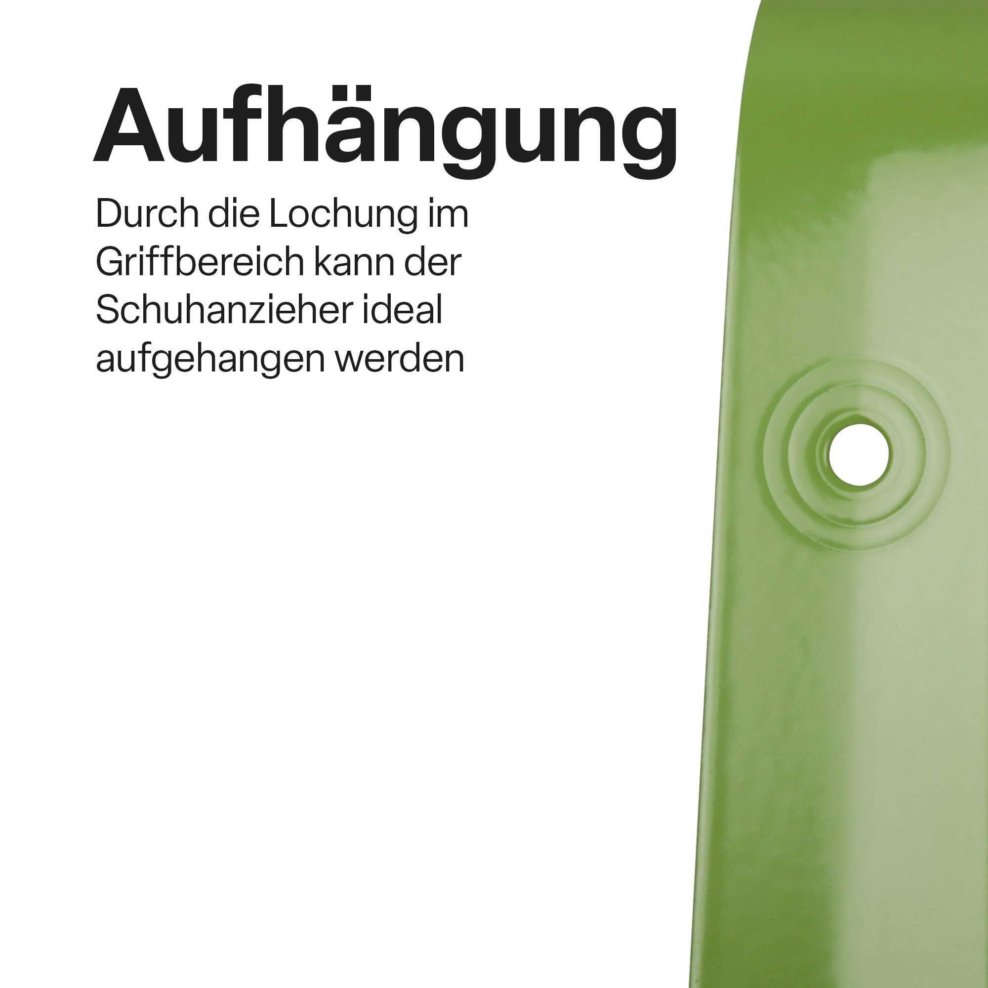 extra XXL Schuhanziehhilfe Pro XXL stabil lang, sehr Home (79cm), (Metall) Schuhlöffel - Schuhanzieher Grün
