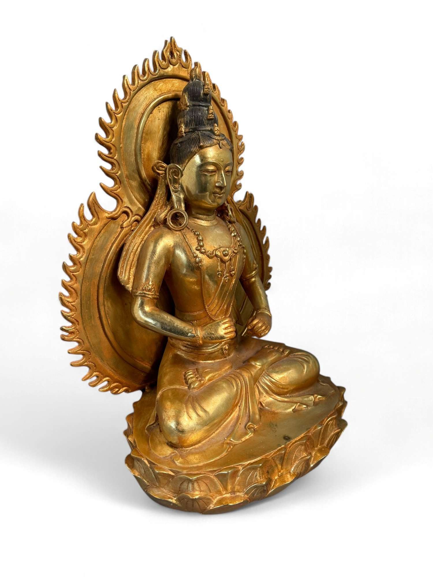 Asien LifeStyle Buddhafigur Bodhisattva Figur Bronze China Skulptur 43 cm groß