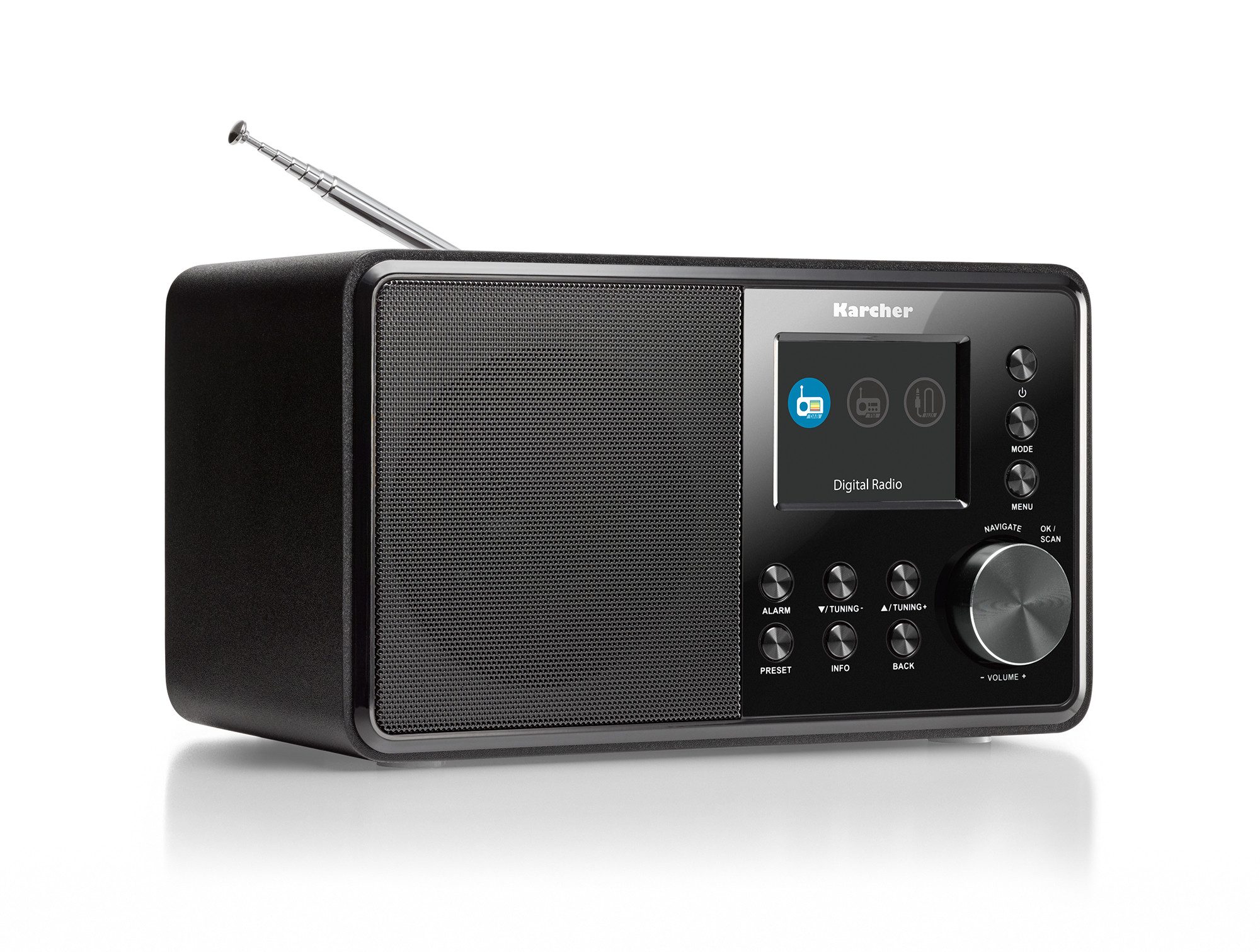 Karcher DAB 3000 Digitalradio (DAB) (DAB+, FM, 3 W, DAB+ / UKW-RDS, AUX-IN, Wecker mit Dual-Alarm)