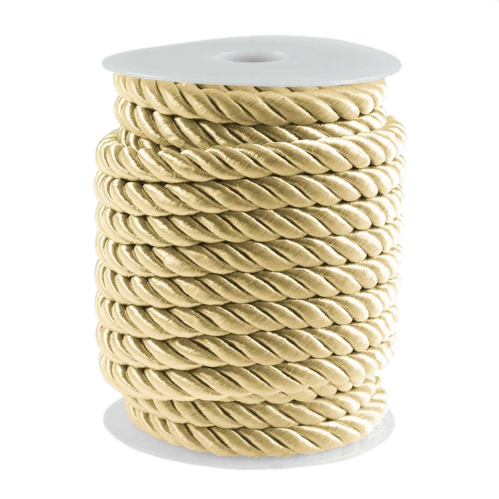 maDDma 10m Kordelschnur glänzend gedreht ca. 8-10 mm Seil, hellgold günstig online kaufen