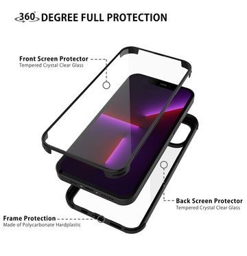 MyGadget Handyhülle 360 Grad Hülle für Apple iPhone 12 / 12 Pro, Rundumschutz Vorne & Hinten Full Cover mit eingebautem Displayschutz