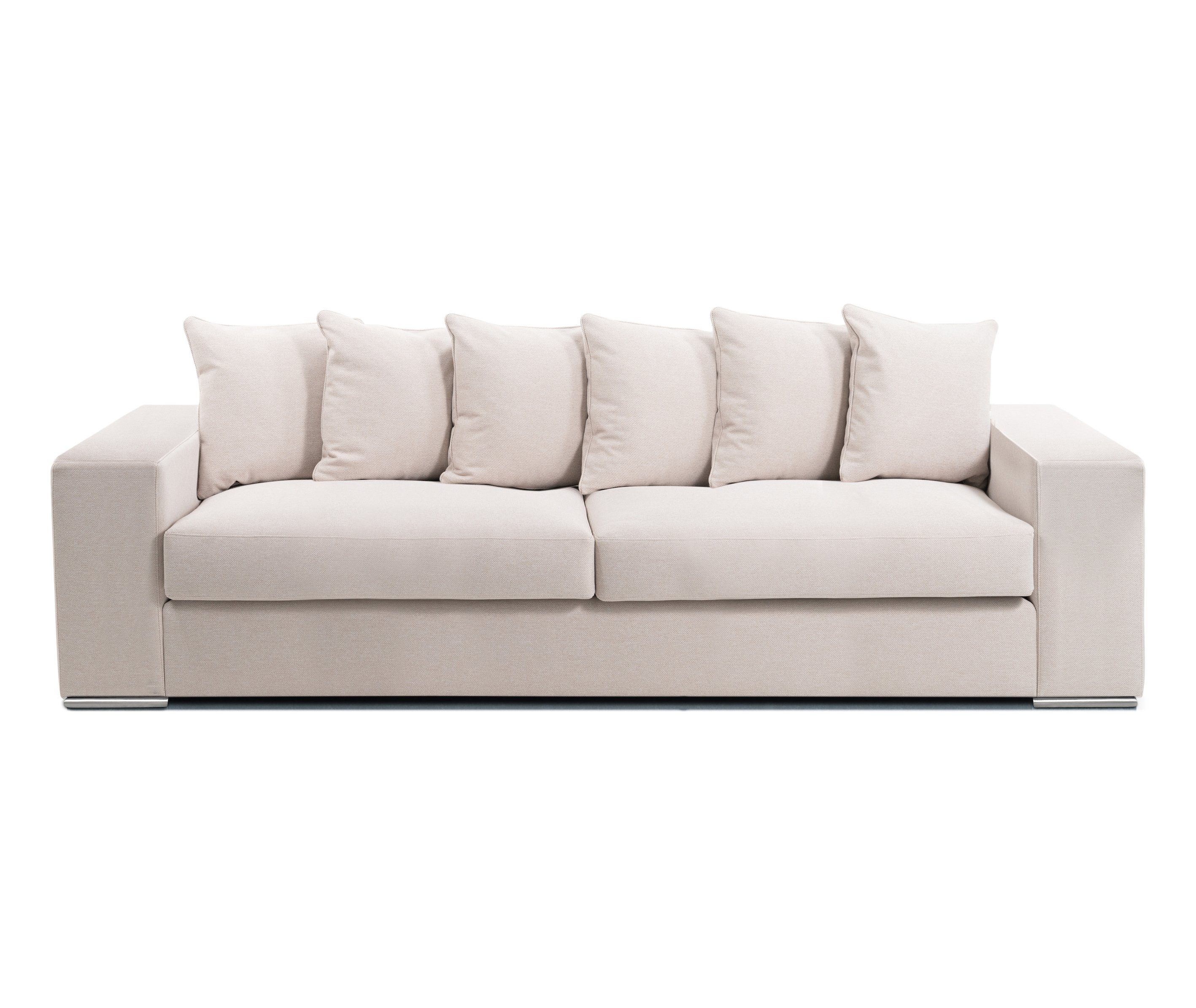 AMARIS Elements Sofa Samt Sofa 'Monroe' 4 Sitzer XL Big Sofa Wohnzimmer Couch in 4 Größen, Made in Europe Beige/Greige(Wolloptik)