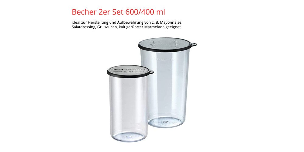 ESGE-Zauberstab Messbecher Set 7128, (2er-Set), Geeignet für den Tiefkühler und den Mikrowellenofen