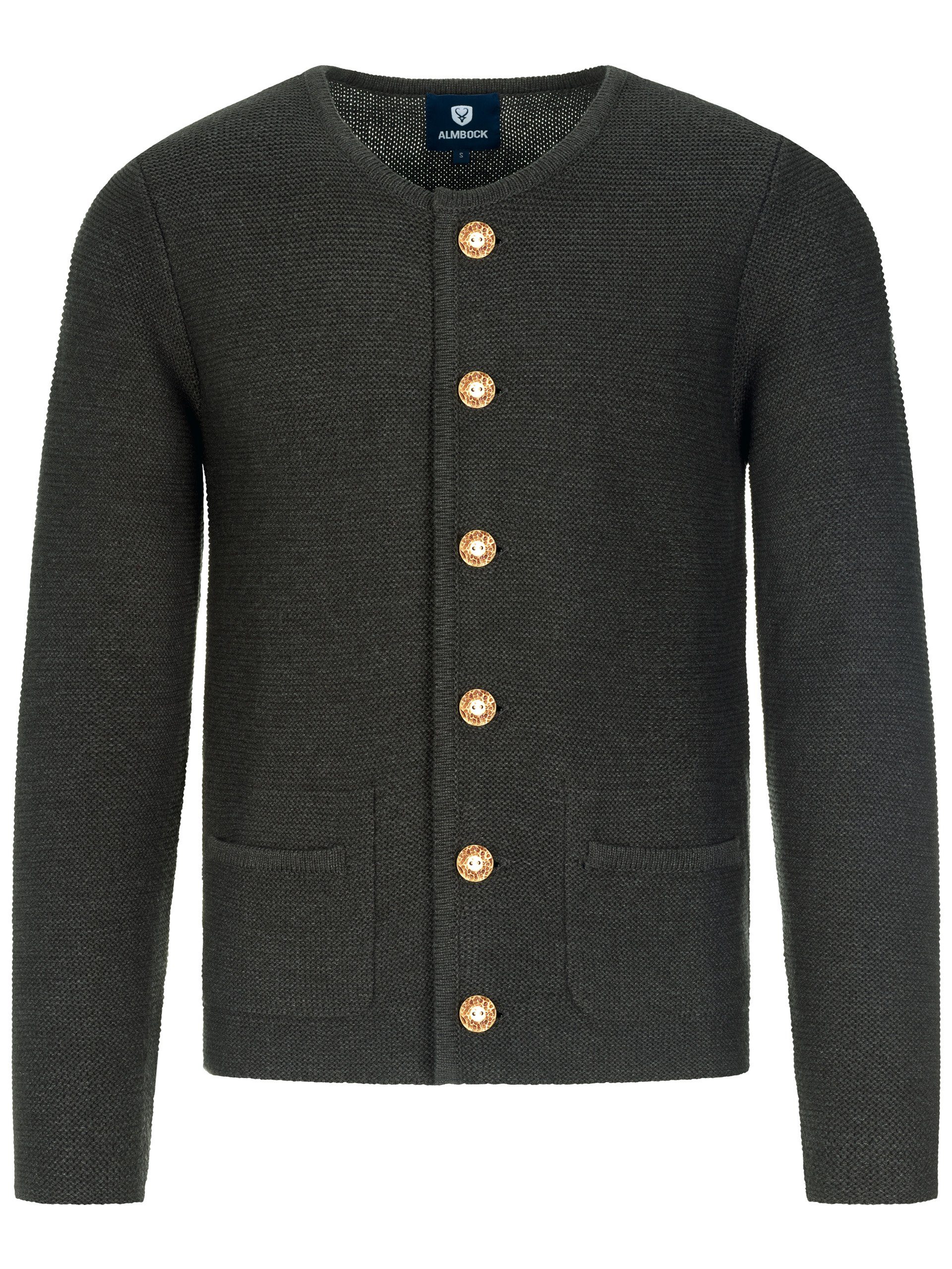 Almbock Trachtenstrickjacke Strickjacke Alfonsius (1-tlg) anthrazit günstig online kaufen