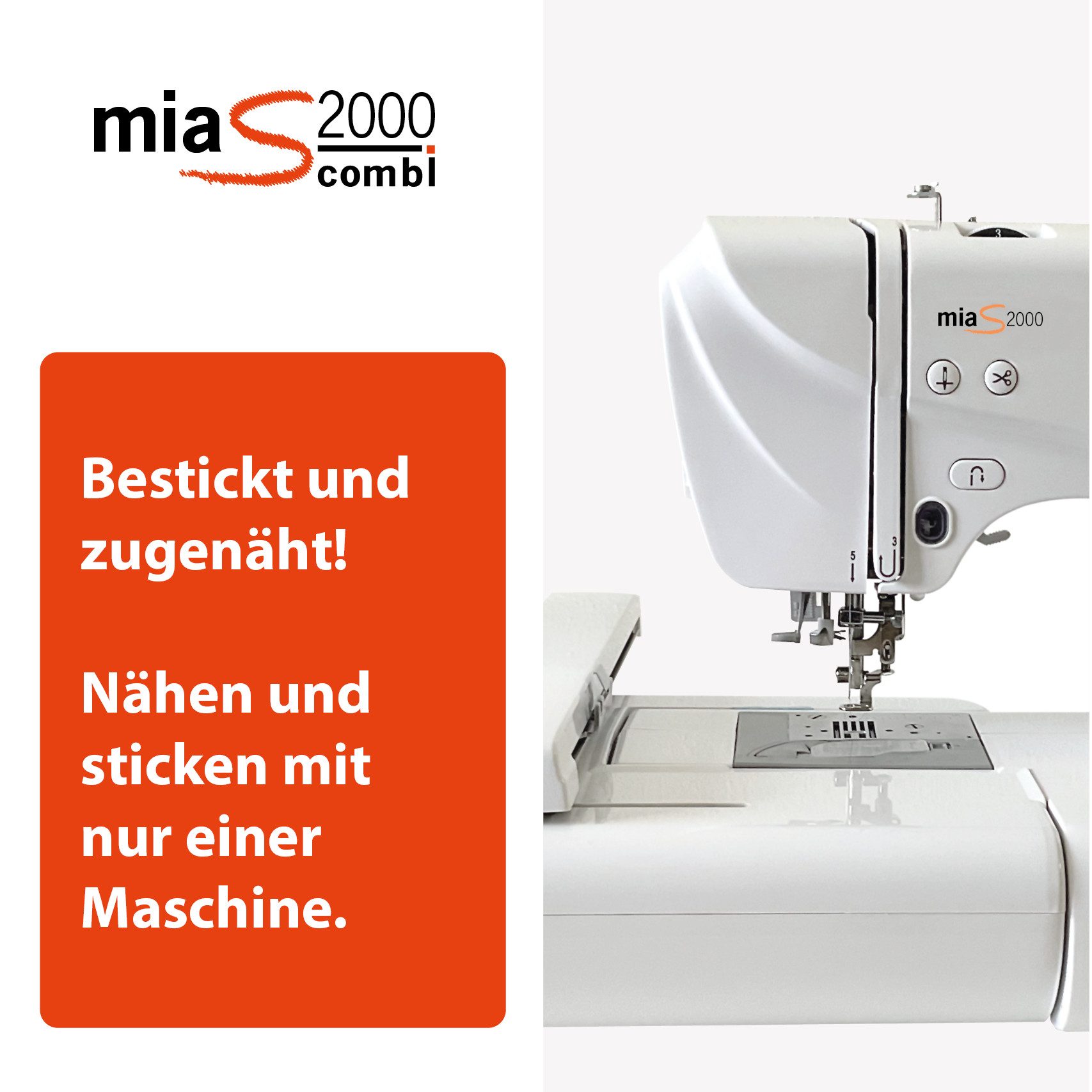 GLAESER home Näh- und Stickmaschine GLAESERhome miaS2000combi Stick- & Nähmaschine, 160 Programme