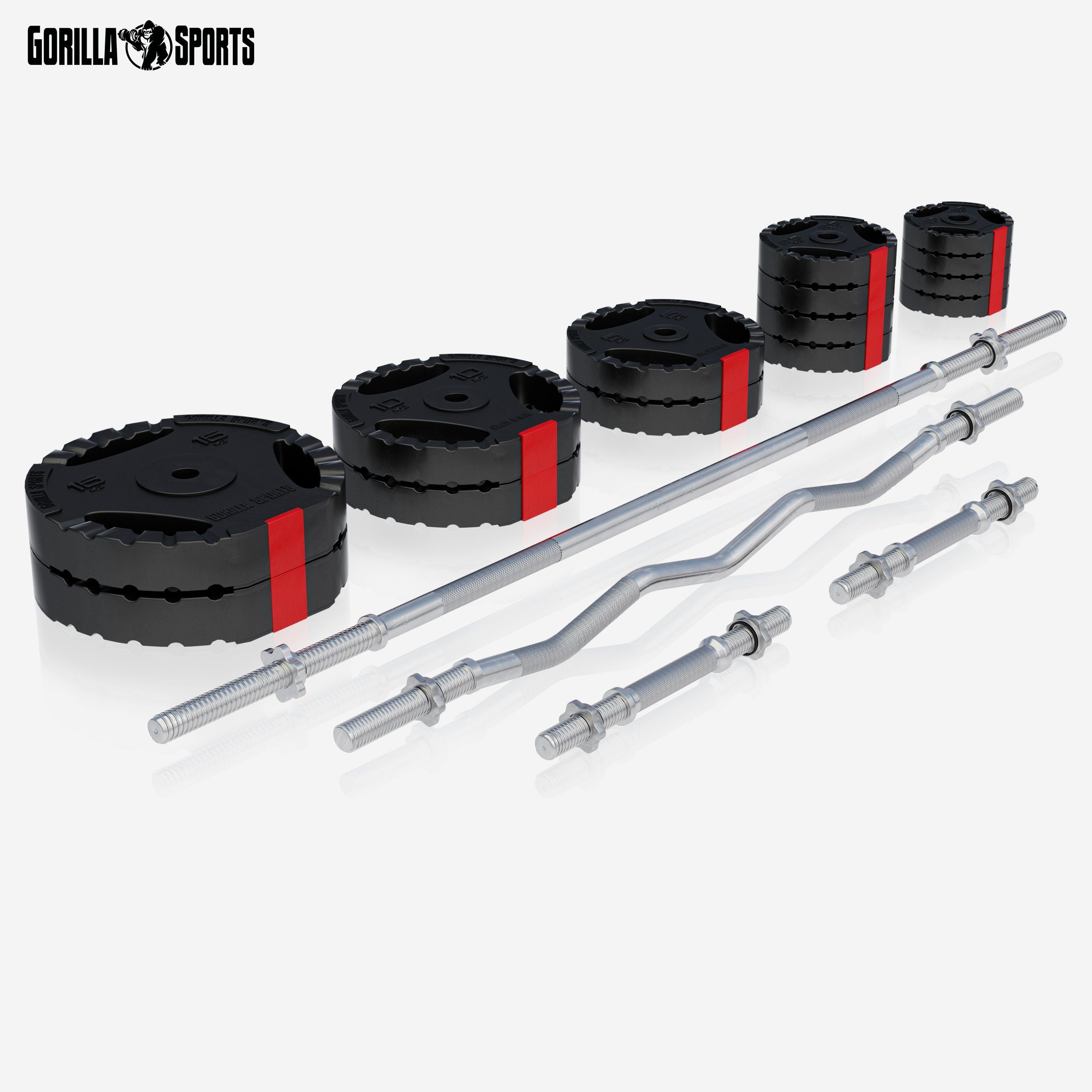 GORILLA SPORTS Kraftstation Kraftstation Universal inkl. 100 kg Kunststoff Gripper Set, (27-tlg)