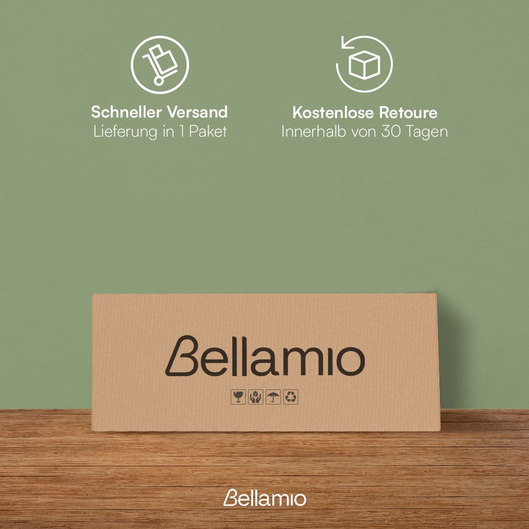 Bellamio Badregal Newa aus Bambus, 3 Ebenen, natürliches Standregal lackiert, verfügbar mit 3 oder 5 Ablageflächen