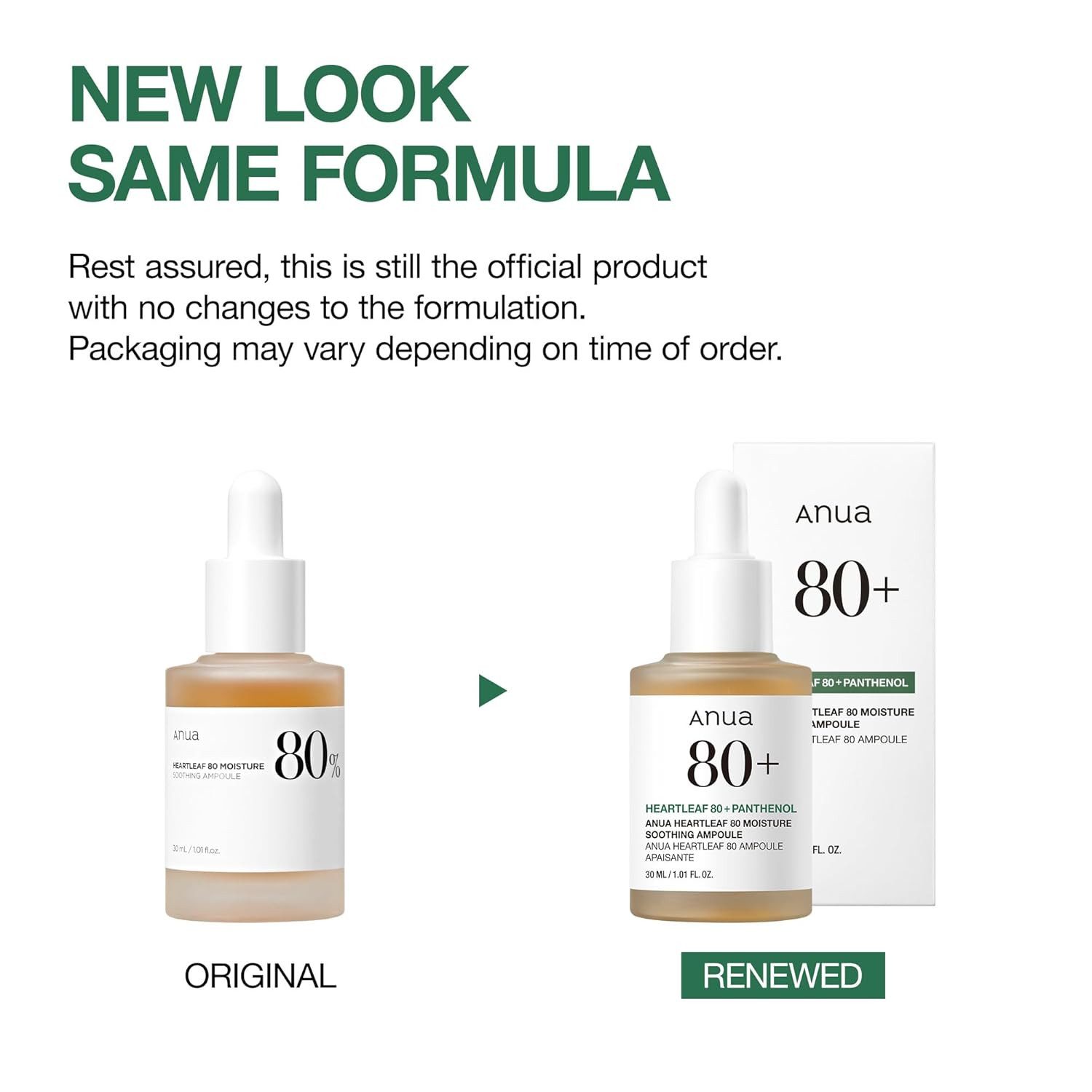 Anua Gesichtsserum Heartleaf 80 % Moisture Soothing Ampoule 30 ml – beruhigendes Serum mit 80 % Heartleaf-Extrakt, feuchtigkeitsspendend, vegan, parabenfrei, k-beauty, für empfindliche Haut, schnelle Aufnahme, hautberuhigend