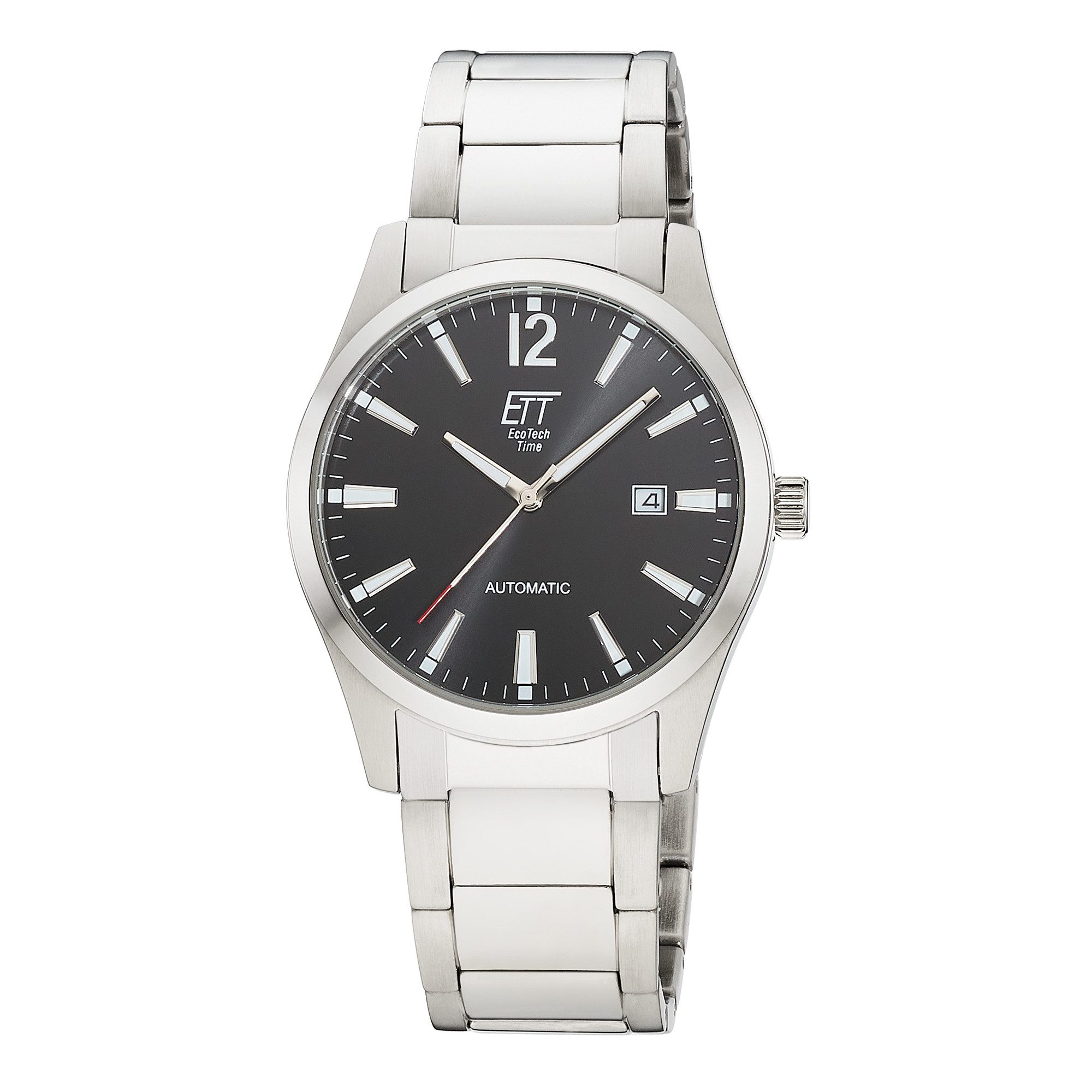 ETT Automatikuhr Motion Drive RGS-40410-21M, Armbanduhr, Herrenuhr, Mechanische Uhr, Edelstahlarmband, analog, Tag