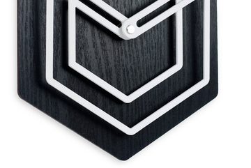 ONZENO Wanduhr THE CUBIC. 17.5x20x0.3 cm (handgefertigte Design-Uhr)