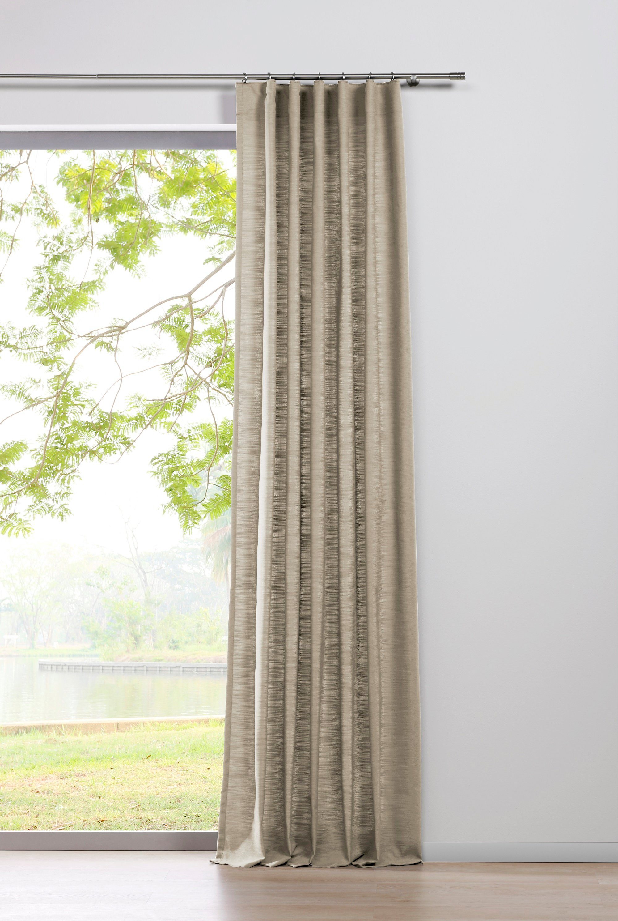 Vorhang Balance, ondeco, verdeckte Schlaufen (1 St), 100% Polyester, moderner Schlaufenschal Beige