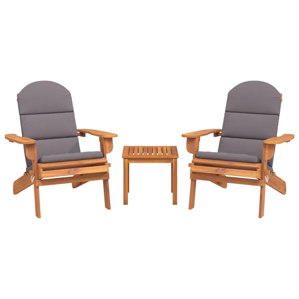 vidaXL Gartenlounge-Set 3-tlg. Garten-Lounge-Set Adirondack Massivholz, (3-tlg)