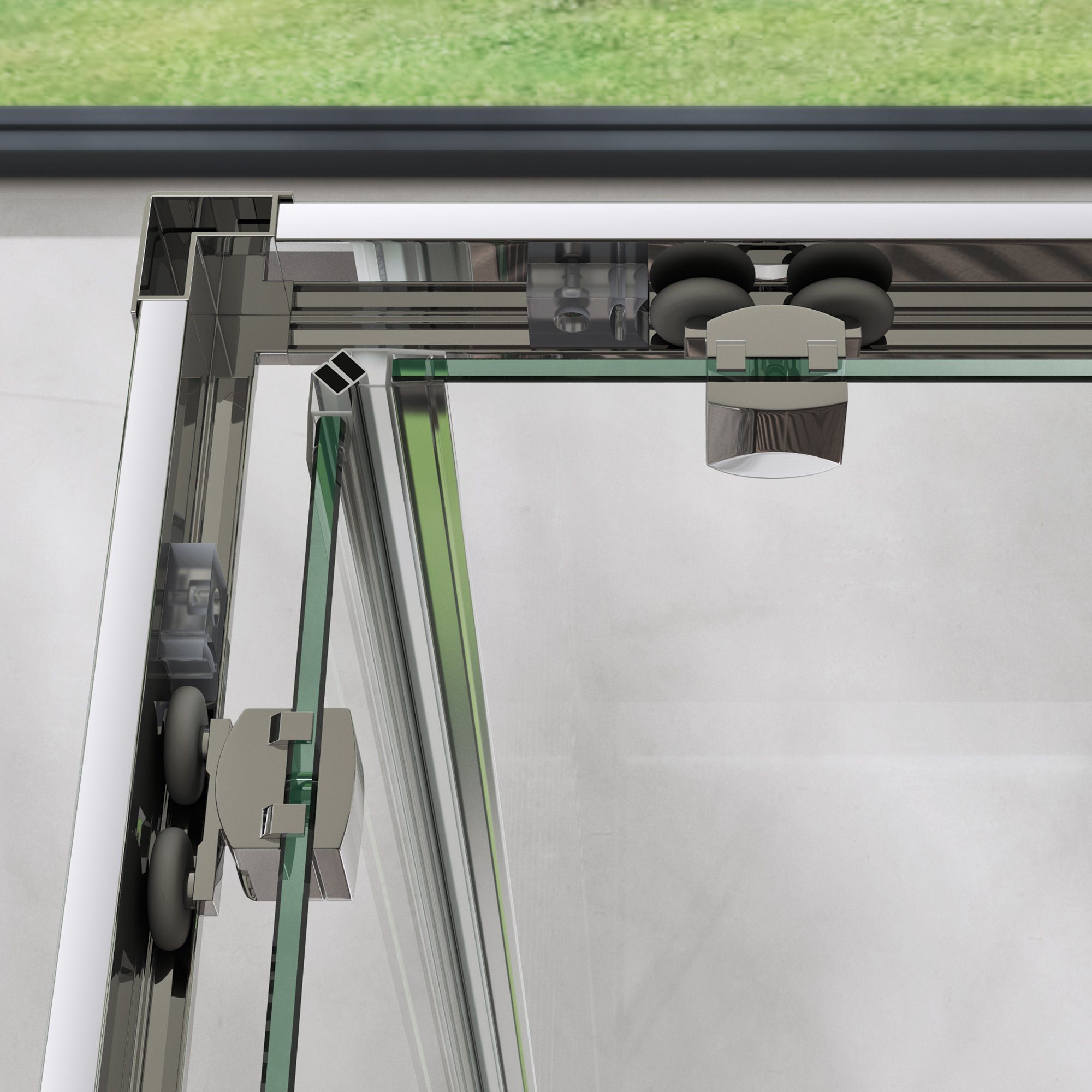 doporro Eckdusche Duschkabine Schiebetür 90x90 6mm ESG mit Nano H:190cm R16, BxT: 75x75 cm, Einscheibensicherheitsglas, ebenerdiger Einbau möglich – Bild 4 von 5