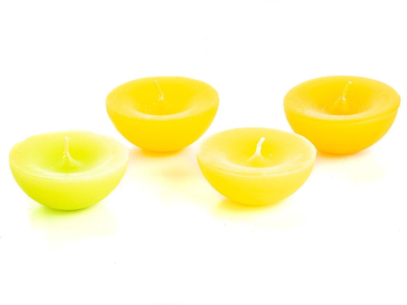 Schwimmkerzen 4er Aktentasche in BOLTZE orange Set Kerzen grün, gelb,