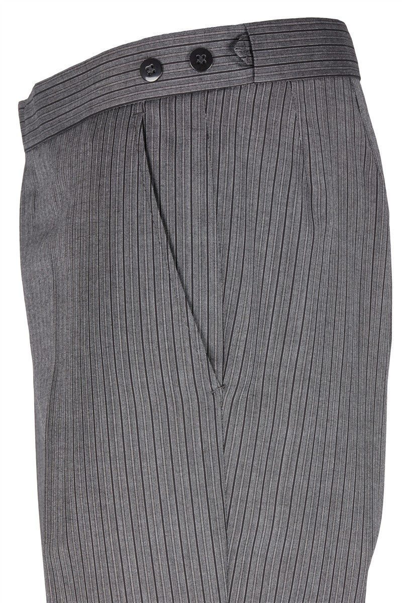 Wilvorst Anzughose Wilvorst Herren Cut-Stresemannhose Modern-Fit Grau gestreift