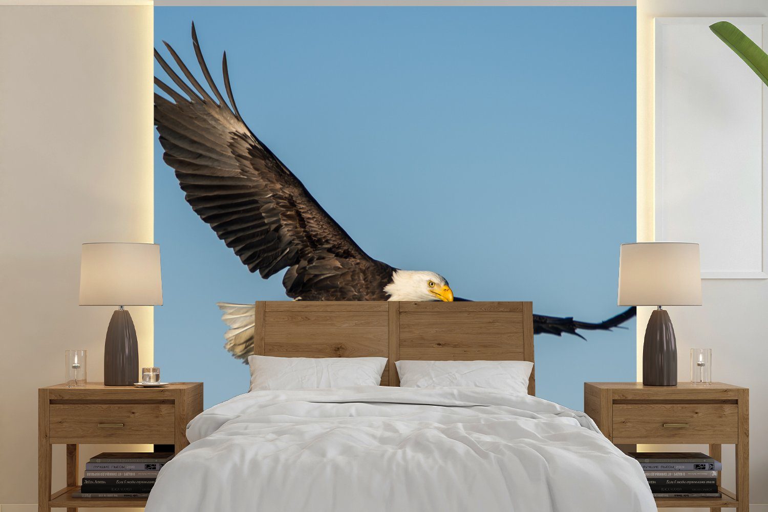 MuchoWow Fototapete Vogel - Adler - Raubvögel, Matt, bedruckt, (4 St), Vliestapete für Wohnzimmer Schlafzimmer Küche, Fototapete