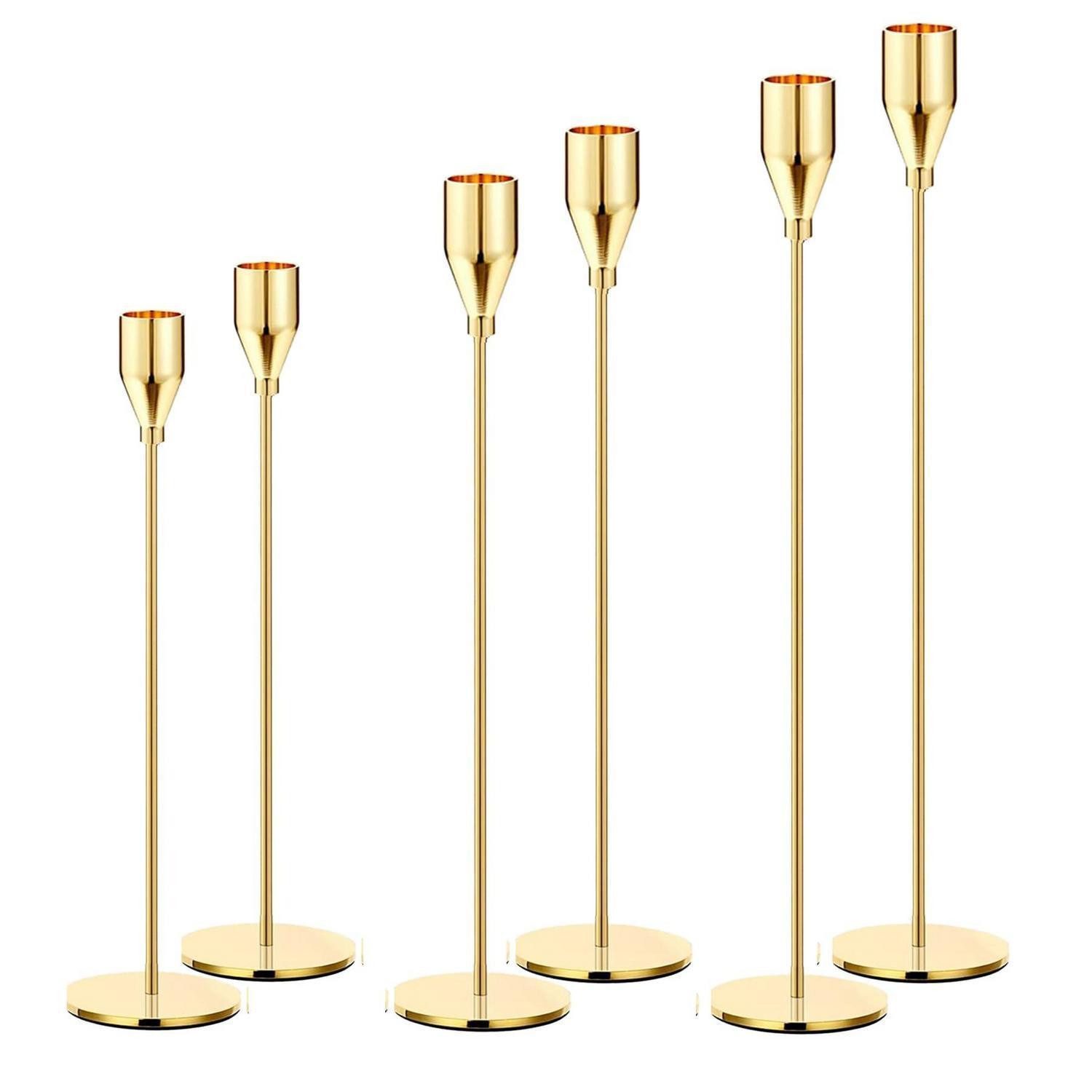 LuxusKollektion Kerzenständer Kerzenständer Set Helles Gold 6 Stück (6 St)